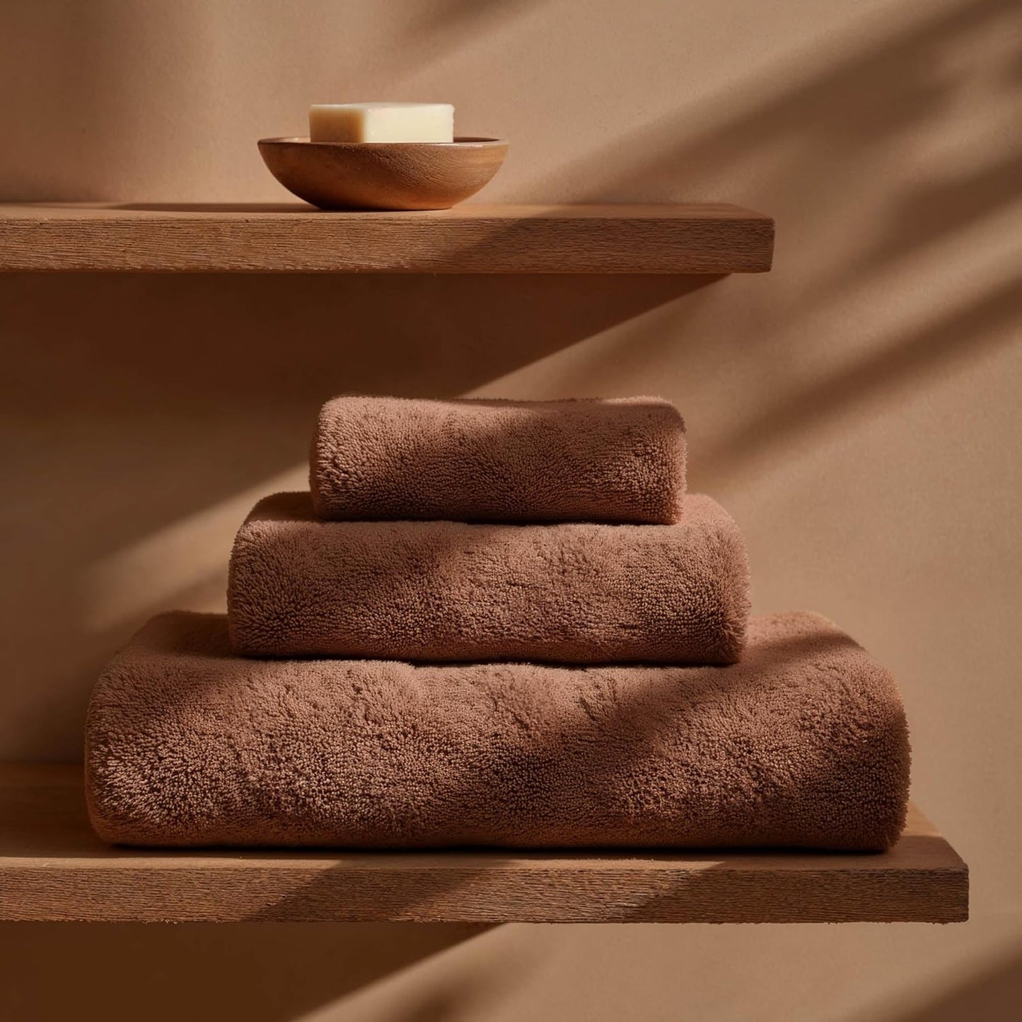 IItalic Ultraplush Australian Cotton Towels Standard 6 Piece Set, 2 Bath, 2 Hand, 2 Washcloths, 800GSM Lightweight, Highly Absorbent & Quick Drying Soft Resort Grade Towels (Clay)