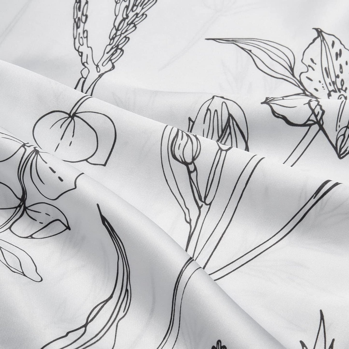 EXQ Home Pillowcase Silky Satin Pillowcase for Hair and Skin,Soft Cooling Printed Pillow Cases Queen Size Set of 2 Satin Pillow Case with Envelope Closure Flowers with White Background