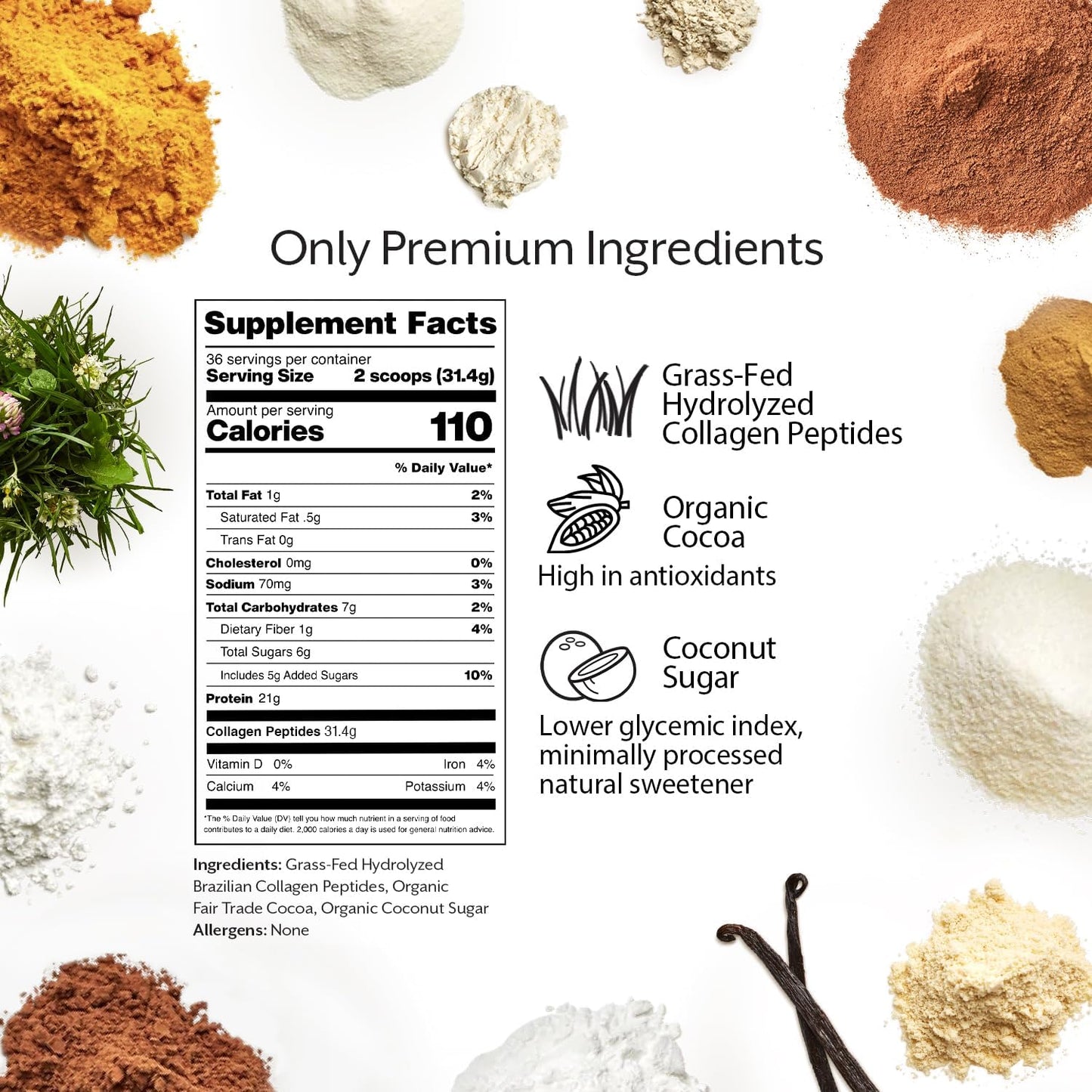 ProMix Nutrition Collagen Peptides, Chocolate - Hydrolyzed Collagen Protein Promotes Healthy Skin, Bones, Joints & Recovery Support - Add to Shakes, Smoothies - 2.5 Pound (Pack of 1)