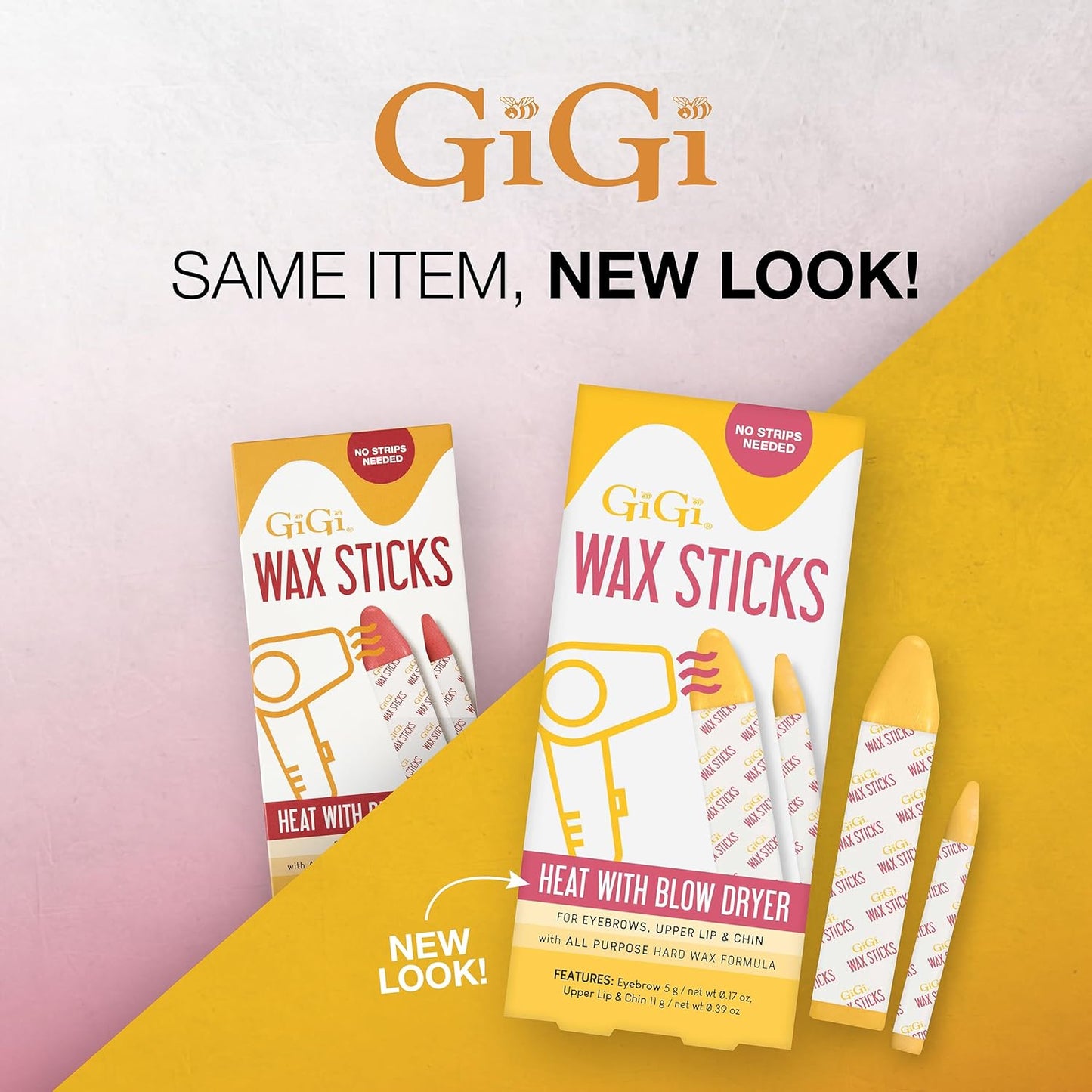 GiGi Wax Sticks for Hair Removal – Hard Wax Kit for Eyebrows, Upper Lip & Chin – No Strip Waxing Sticks, Easy to Use, Heats with Blow Dryer