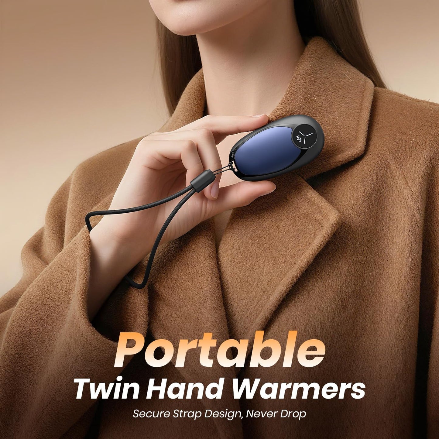 Hand Warmers Rechargeable 2 Pack Electric Hand Warmer Magnetic, Ultrathin Portable Handwarmers Gifts for Men Women Christmas Hiking Golf Hunting Accessories (Black)