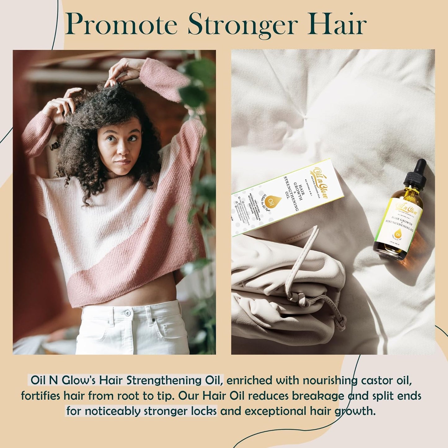 USDA Certified Organic 9 in 1 Natural Hair Growth Serum & Strengthening Oil with Rosemary, Castor, 100% Vegan Jojoba, Coconut, Grape Seed, Ginger & Scalp DHT Blocker Peppermint Oil 2 FL