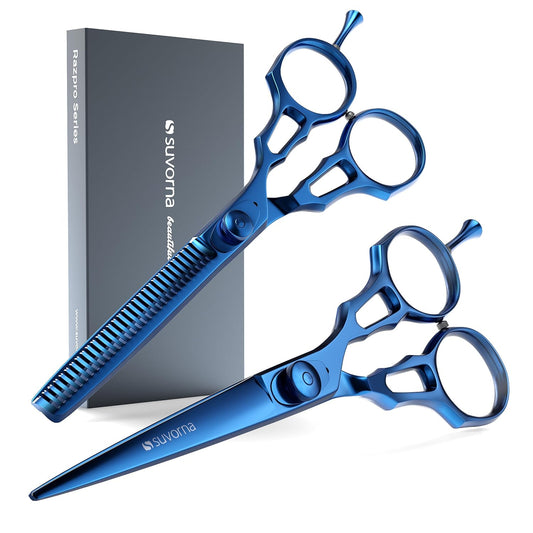 Suvorna Hair Cutting Scissors Professional with Thinning Shears for Hair | 2 Pcs Hair Shears | J2 Japanese Stainless Steel Professional Hair Scissors | 5.5" Hair Shear Professional.