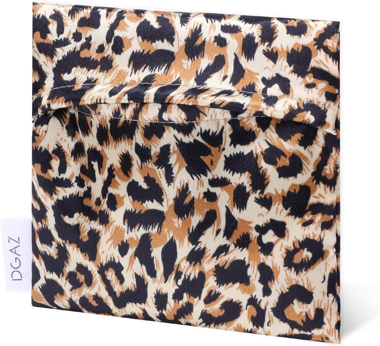 DGAZ Sanitary Napkin Storage Bag, Period Bag for Teen Aged Girls, Portable Period Bag for Panty Liners/Menstrual Cup/Small Tampons，Mini Makeup Bag for Purse(Leopard A)