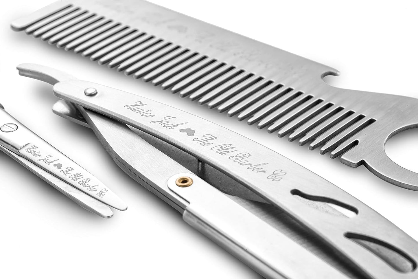 Straight Razor Kit - Complete Straight Razors for Men Kit with Beard Scissors & Metal Comb - Barber Razor for Men - 10 Extra Straight Edge Razor Blades for Shaving - Premium Polished Stainless Steel