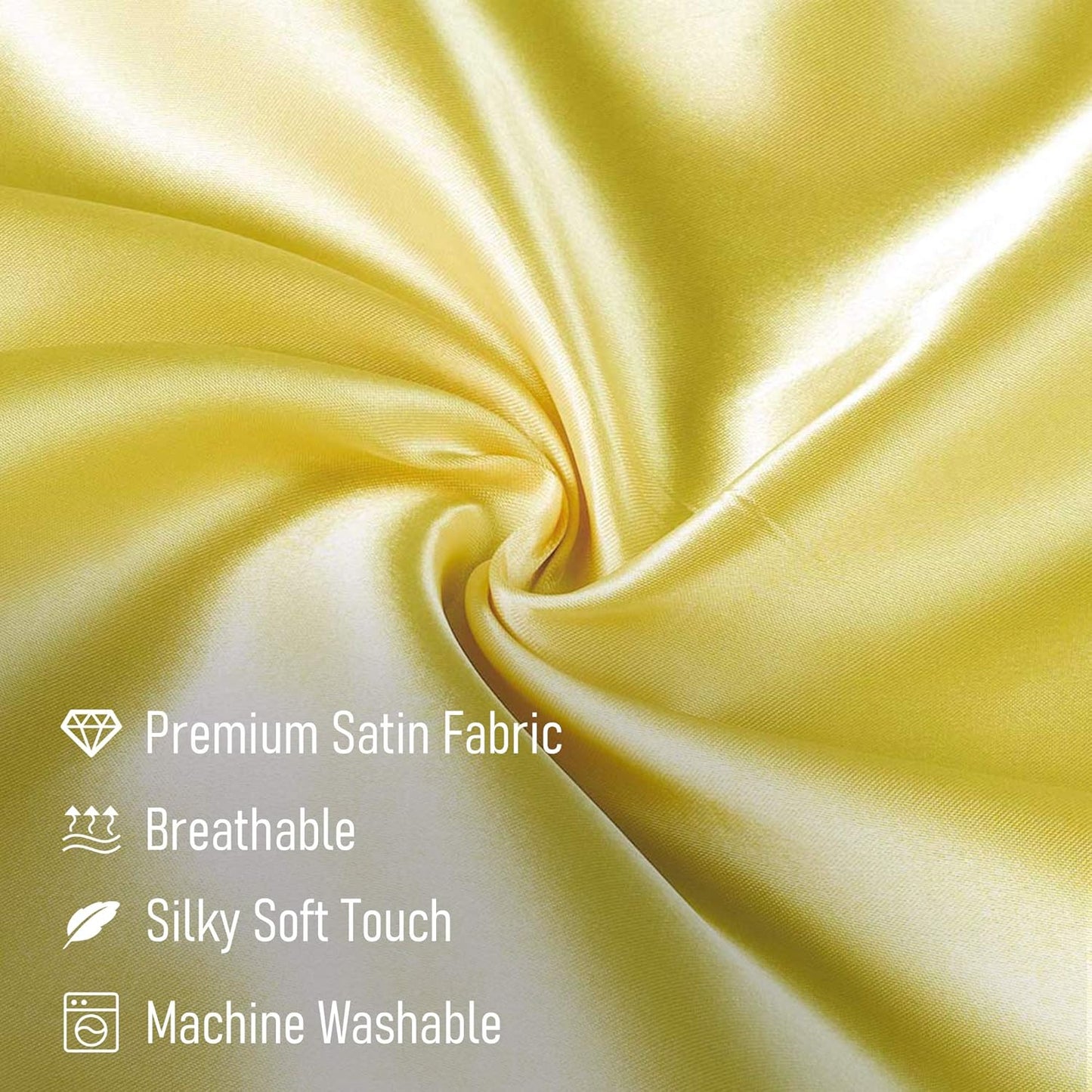 Tyfitb Satin Pillowcase Set for Hair & Skin Care – Cooling, Hypoallergenic, Anti-Frizz, Wrinkle-Free – Soft, Luxurious Pillowcases with Envelope Closure – 2-Pack, King Size 20x36, Gift-Ready