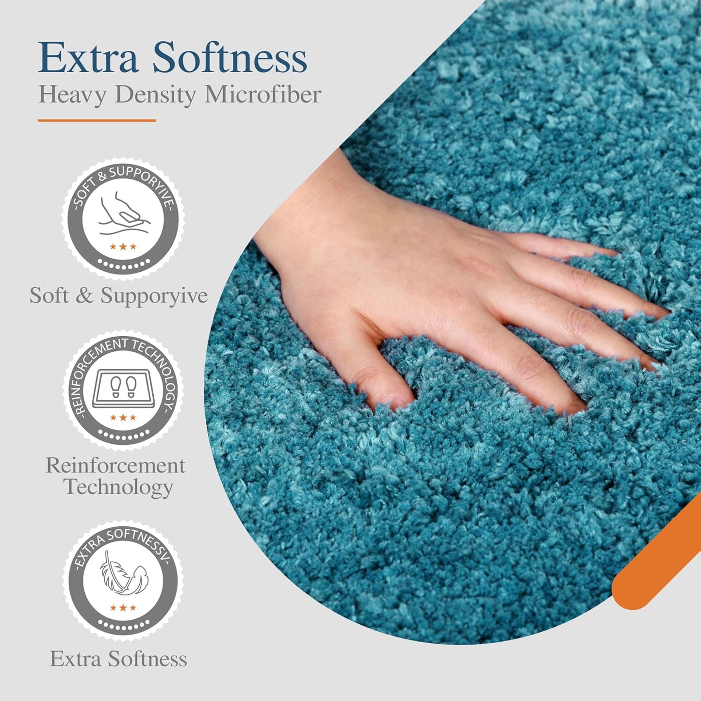 Walensee Large Bathroom Rug (24 x 60, Teal) Extra Soft and Absorbent Shaggy Bath Mat Machine Washable Microfiber Non Slip Luxury Floor Mat
