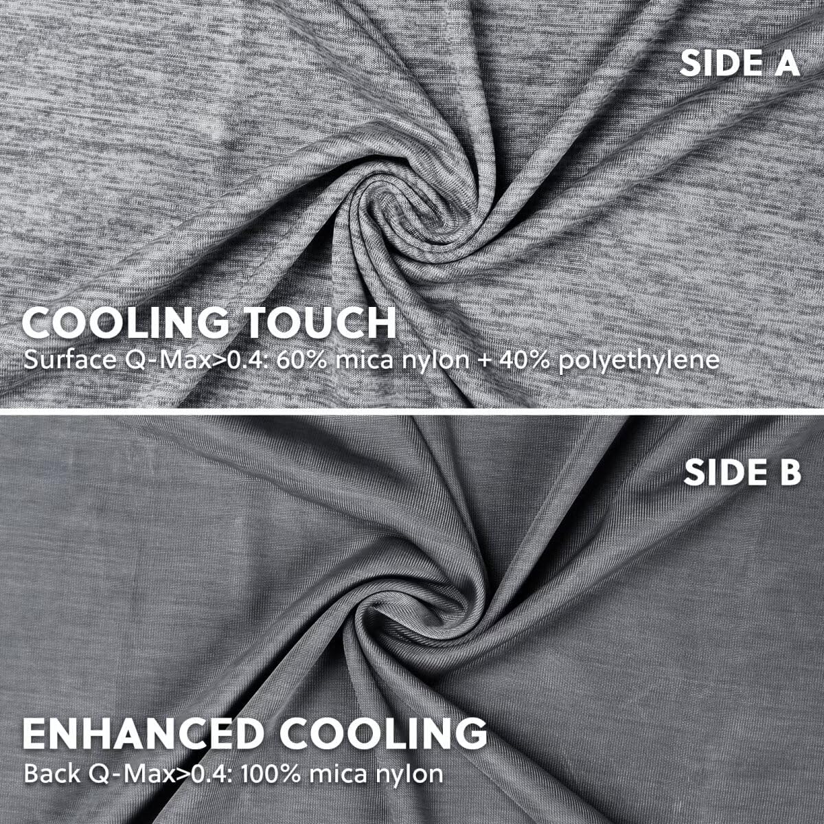 HOMFINE Cooling Pillowcase Body Size - Double Side Q-Max 0.439 Cooling Fiber for Pillow Protector, Breathable Long Cold Pillow Cover for Hot Sleeper Night Sweat, Hidden Zipper, 1 Pack (20"x54", Black)