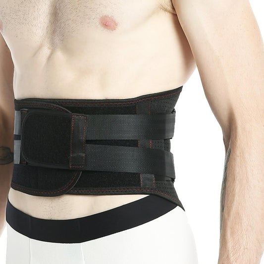NeoTech Care Back Support Belt - Breathable & Adjustable Lower Back Brace - Double Pull Compression Straps (Black, Size L)