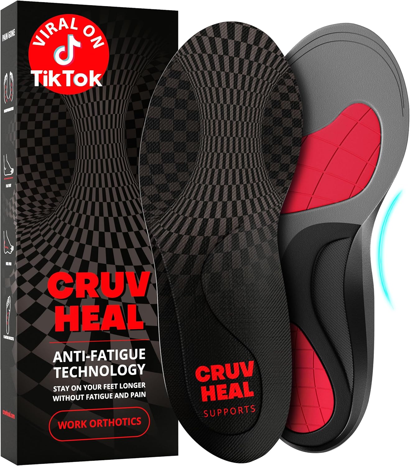 (New) Work Orthotic Insoles - Anti Fatigue Medium Arch Support Shoe Insert Men Women - Plantar Fasciitis Flat Feet - Relieve Foot Pain - Work Boot Insoles Standing All Day (XL, Gray)