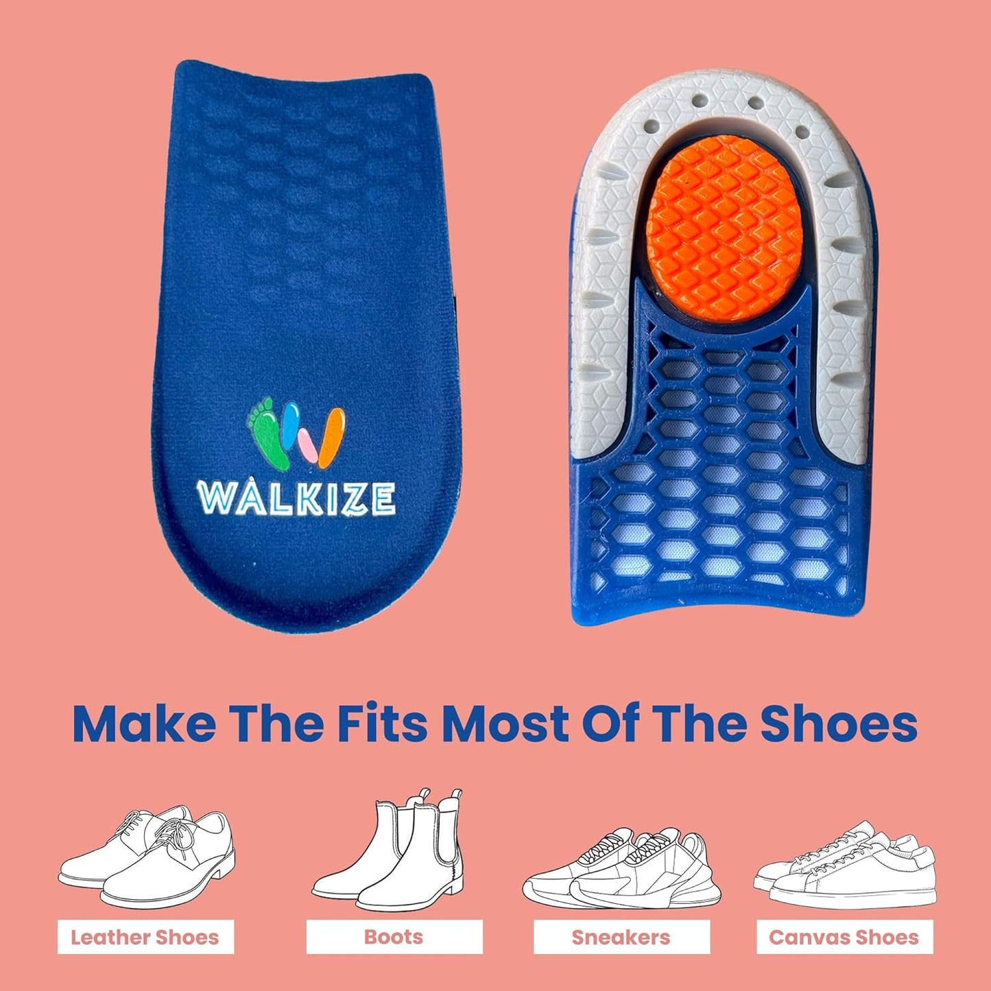 Metatarsal Pads Women | Heel Inserts for Women | Ball of Foot Cushions (2 Pairs Foot Pads) All Day Pain Relief and Comfort One Size Fits Shoe Inserts (Blue, Unisex 1.5cm)