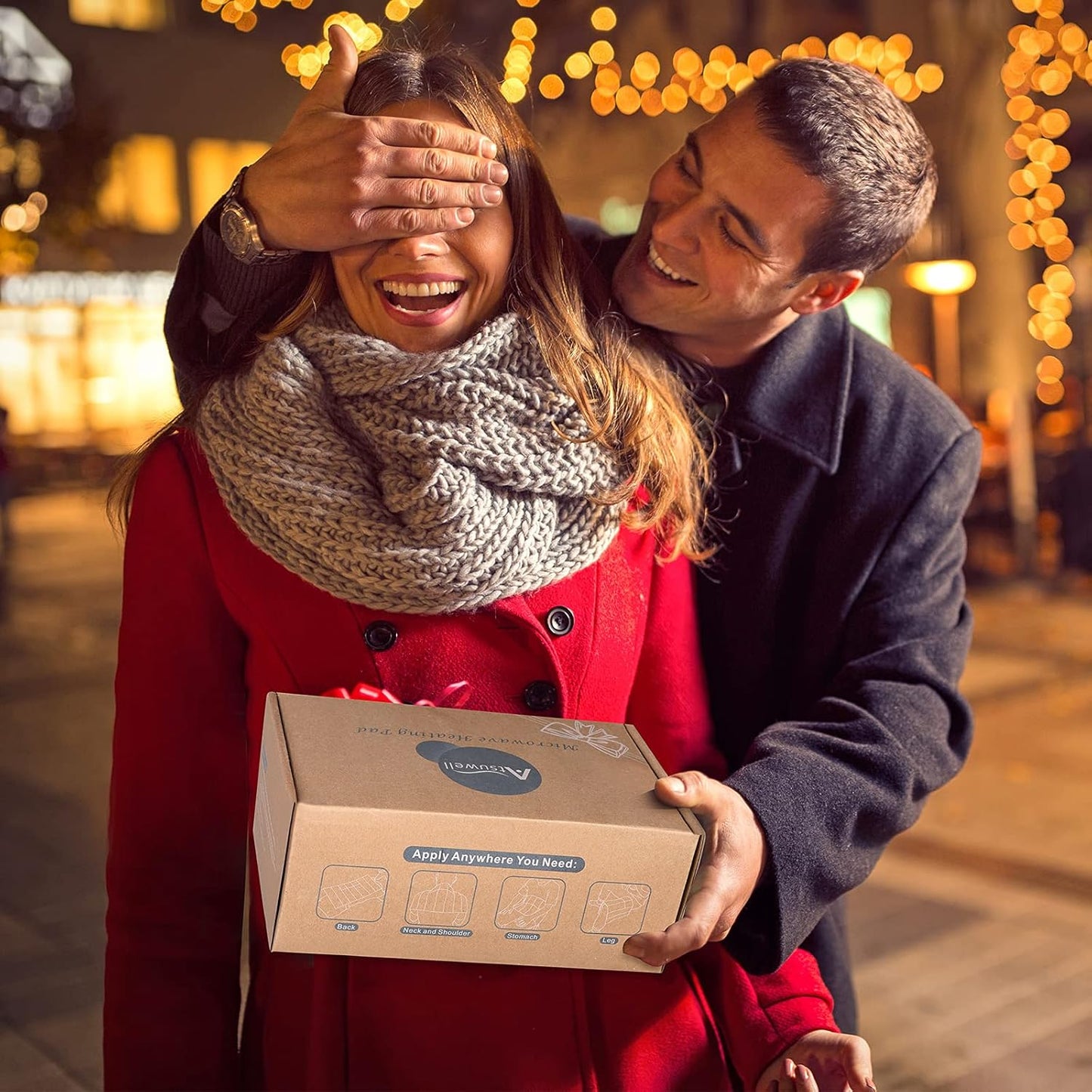 Atsuwell Large Microwave Heating Pad for Back, 22 x 13 '' Full Back Heat Pad Microwavable with Warm and Cold Compression, Reusable Microwavable Heating Pads for Neck Shoulder, Blue