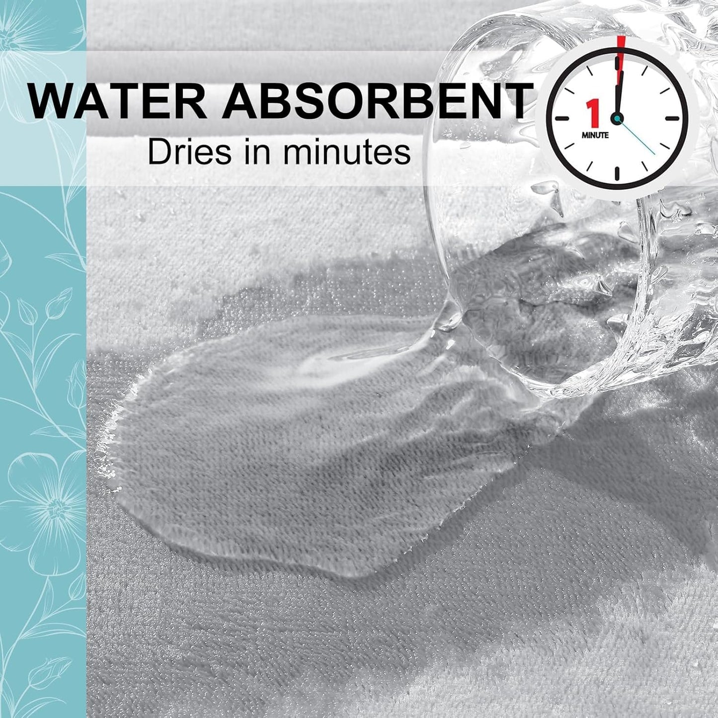 Grandaily Memory Foam Bath Mat Rug 30x20, Ultra Soft, Non-Slip and Absorbent Bathroom Rugs, Machine Wash Dry, Comfortable Bath Carpet for Bathroom Floor, Tub and Shower, Grey