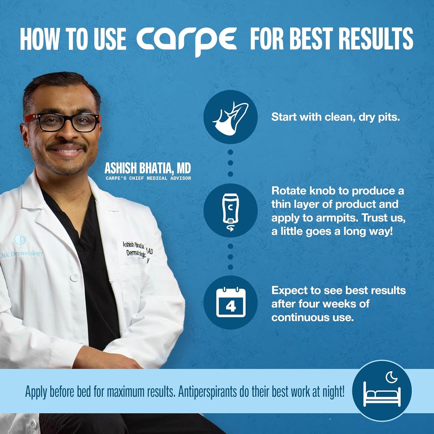 Carpe Underarm Antiperspirant Deodorant Advanced Sweat & Odor Protection Formula - Deodorant for Men & Women Helps Combat Excessive Sweating with Odor Control - Fragrance Free Deodorant (Pack of 3)