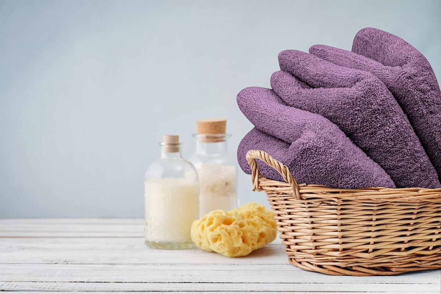 Premium Hand Towels Pack of 6 (16" x 30”) 100% Combed Ring Spun Cotton | Highly Absorbent Hand Towels Set | Ultra Soft for Home, Gym & Spa (Purple Ash)