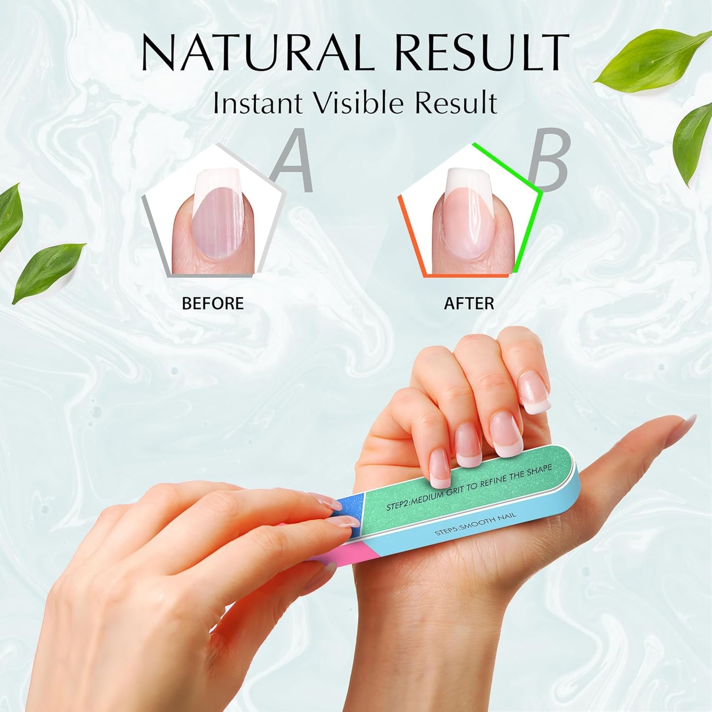 7 Way Nail Buffer Block for Natural Nails Shine Smoother Upgraded Buffing Block Seven Steps Polisher Fingernail Files Buffer 150/320/600/1200/4000 Grit for Shinning Buff Nails