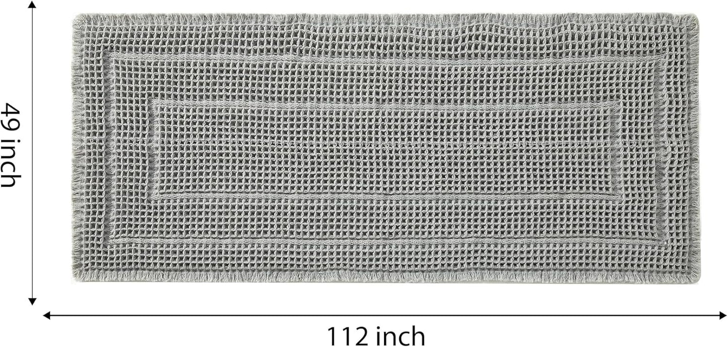 Bath Mats for Bathroom Non Slip,Waffle Luxury Bath Mat,Machine Washable Bath Mat for Shower,Ultra Soft Bathmat,Gray,19"*48"