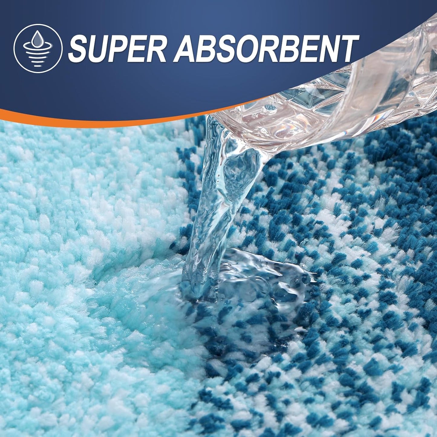 OLANLY Bathroom Runner Rugs 47x17, Extra Soft Absorbent Microfiber Bath Rugs, Rubber Backing, Quick Dry, Washable Bath Mats for Bathroom Floor, Tub and Shower, Home Decor Accessories, Peacock Blue