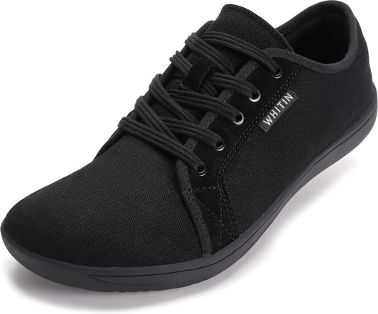 WHITIN Women's Canvas Barefoot Shoes | Wide Width Minimalist Sneakers | Classic Fit Low Top