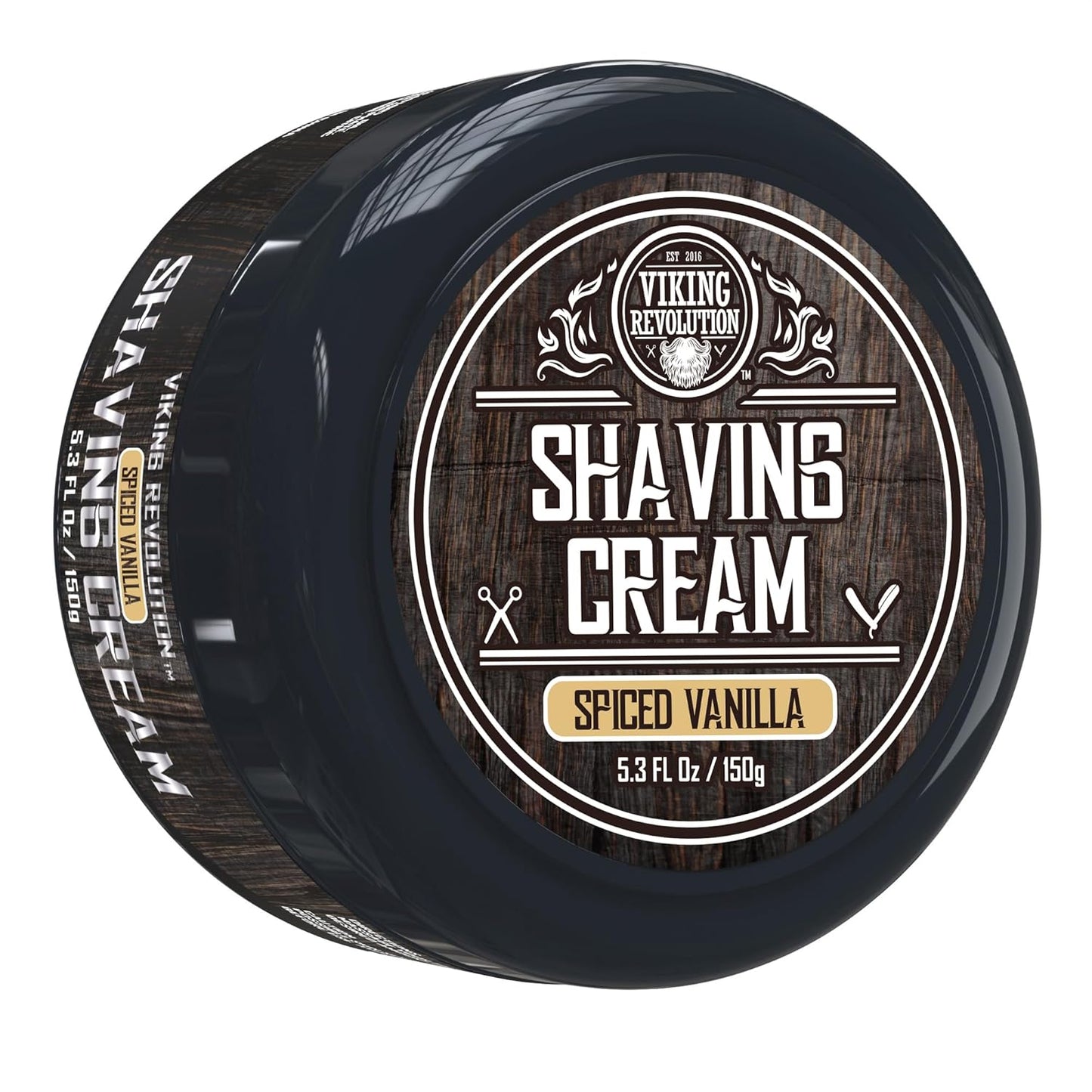 Viking Revolution Luxury Shaving Cream for Men - Spiced Vanilla Scent - Soft, Smooth & Silky Shaving Soap - Rich Lather for the Smoothest Shave - 5.3oz