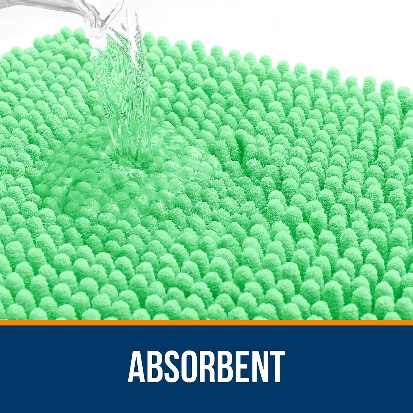 OLANLY Bathroom Rugs 30x20, Extra Soft Absorbent Chenille Bath Rugs, Rubber Backing Quick Dry, Machine Washable Bath Mats for Bathroom Floor, Tub and Shower, Home Decor Accessories, Mint Green