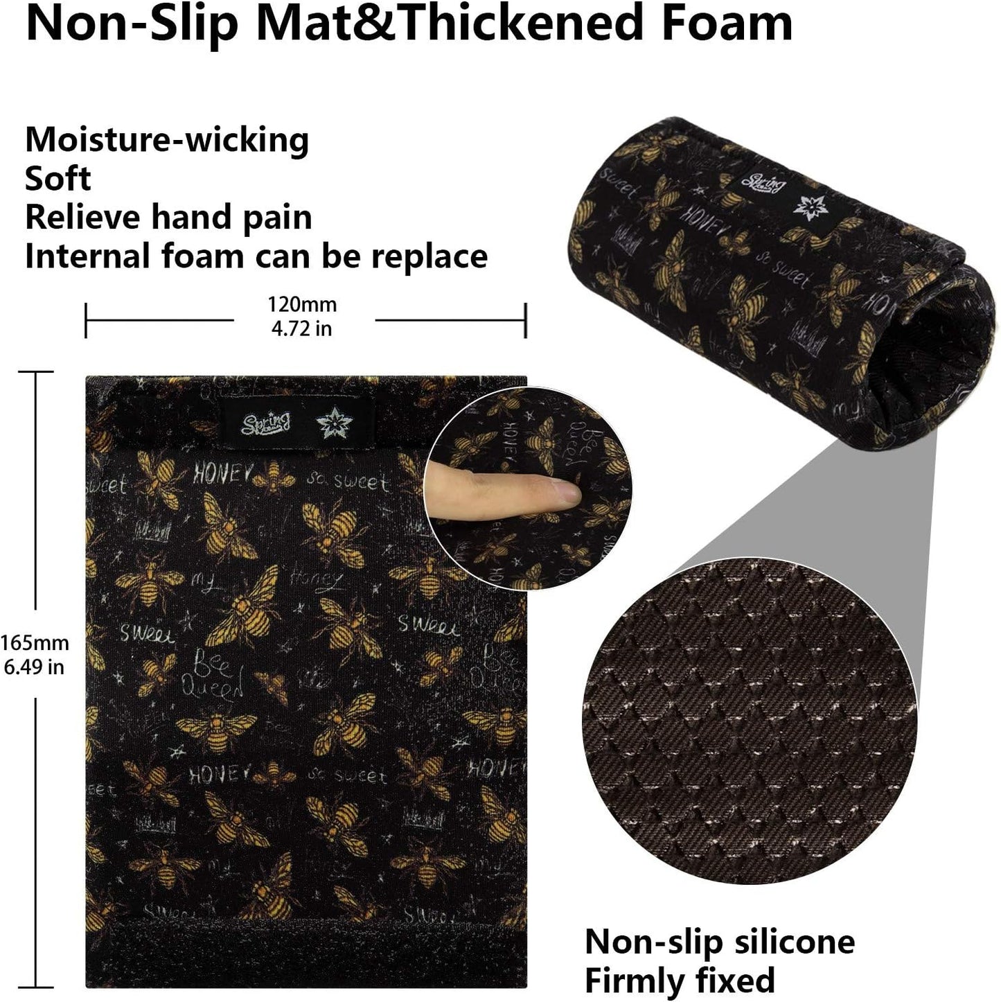 Spring Seaon Universal Walker Handle Padded -Hand Grip (2 Pack) Covers Non-Slip Cushion Padding for Folding Rolling Walker,Rollator Handle-Crutch Handle Pad Grips- Mobility Aid