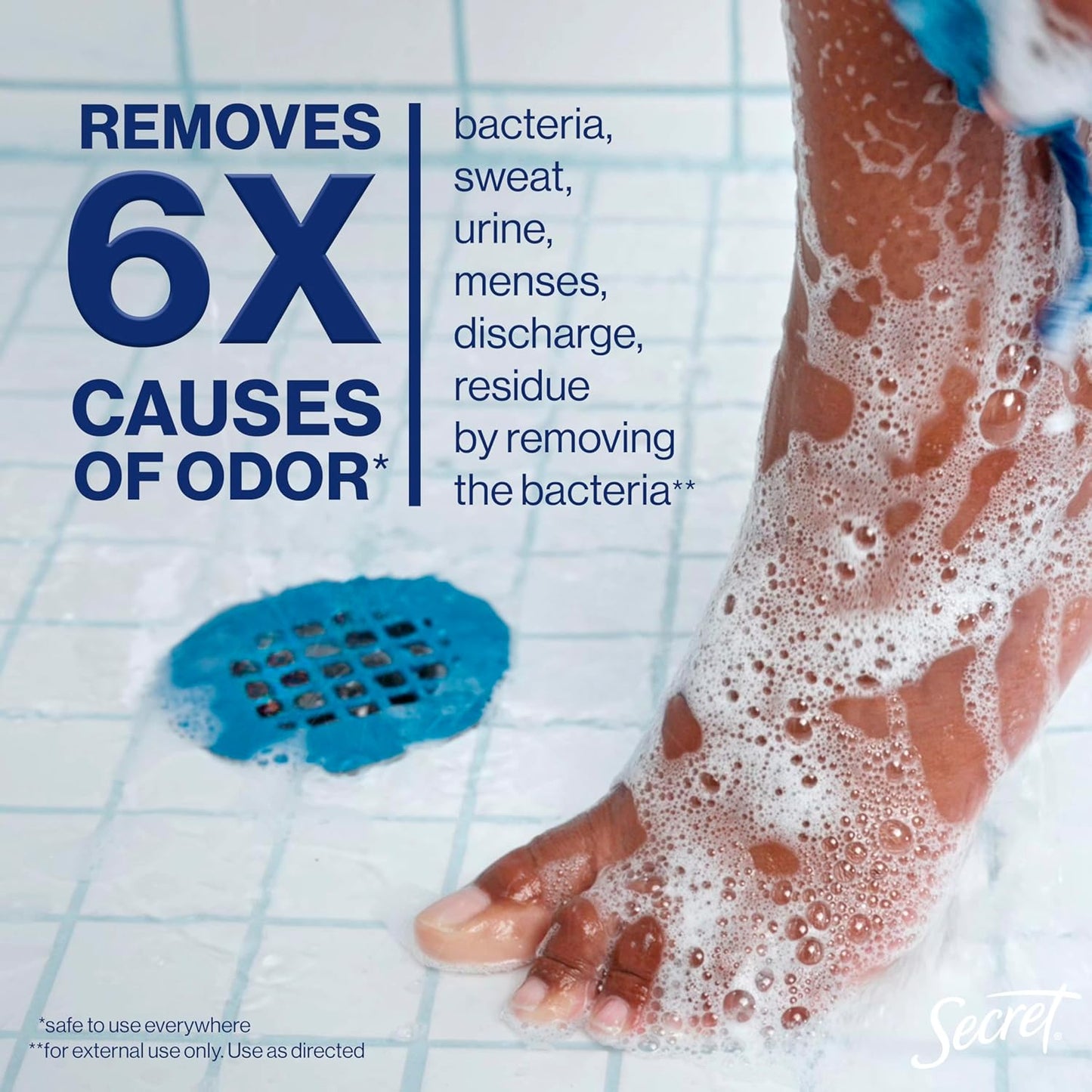 Secret Feminine Wash, 24 HR Deodorizing Feminine Body Wash for Women, Removes 6x Causes of Odor, PH Balanced, Safe to Use Everywhere, Light & Fresh, 8.0 oz