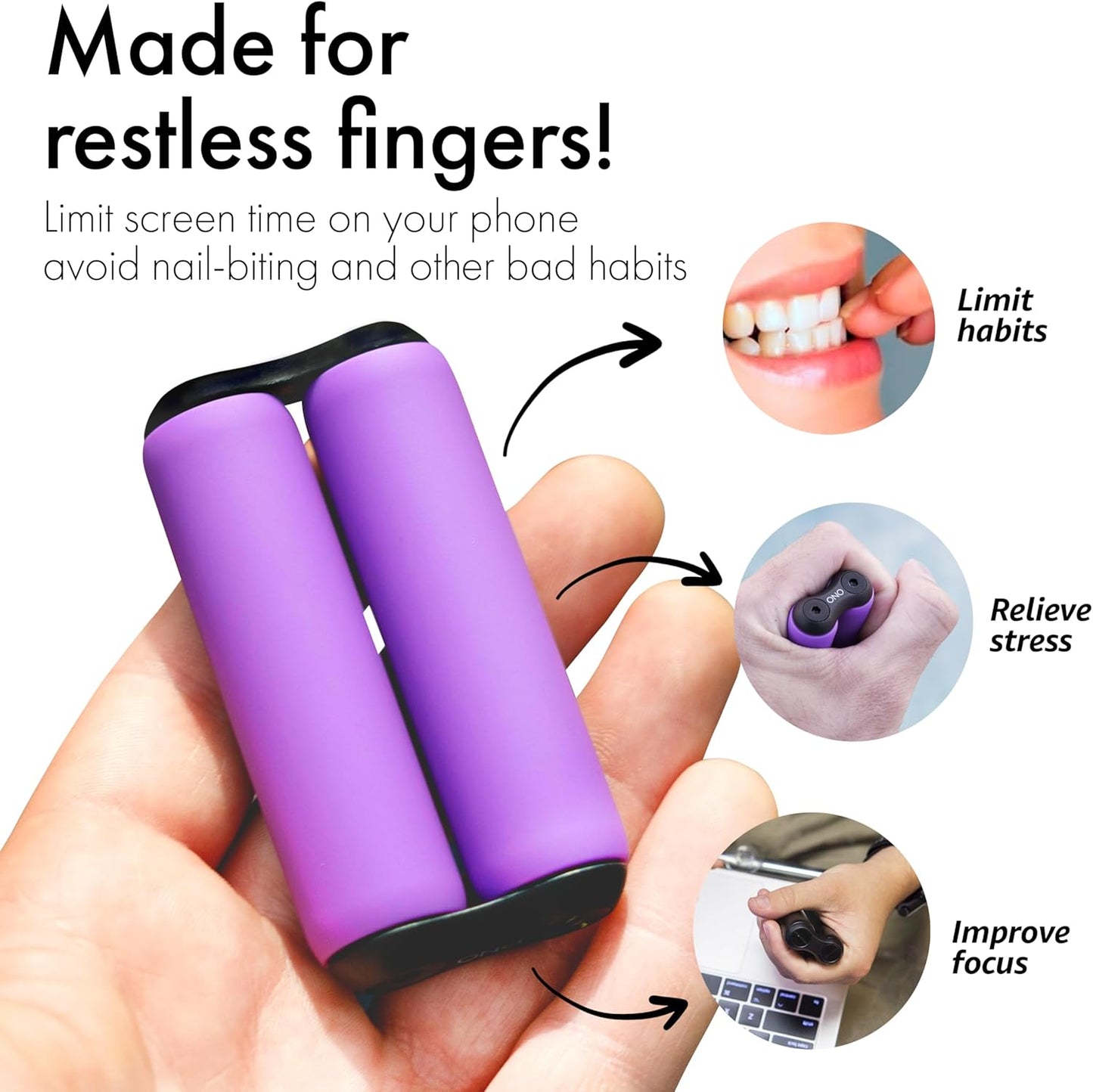 ONO Roller - Handheld Fidget Toy for Adults | Help Relieve Stress, Anxiety, Tension | Promotes Focus, Clarity | Compact, Portable Design