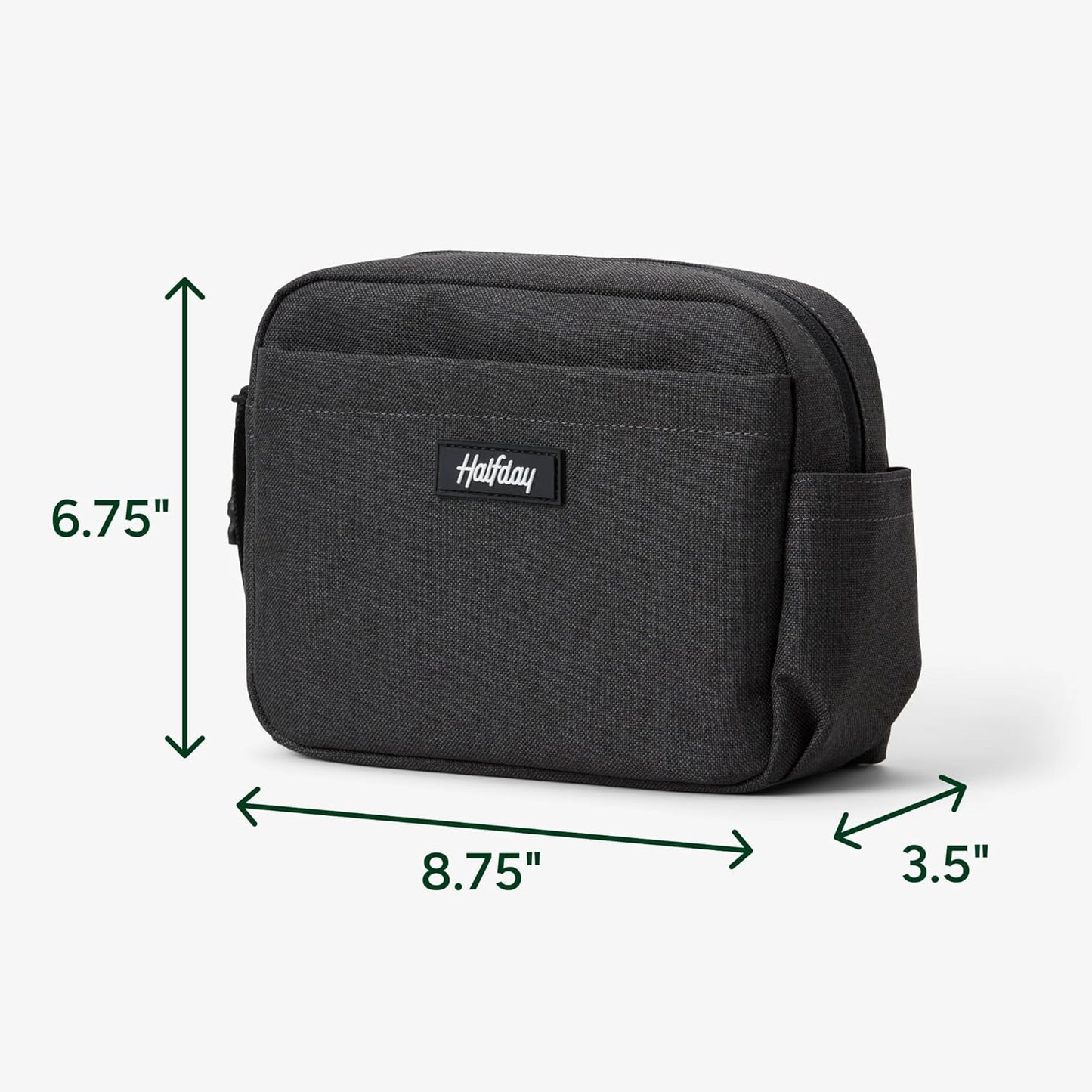 Halfday Sidecar Toiletry Bag | Travel Organizer for Men & Women with Waterproof Pouch, Mesh Pockets, Toothbrush Holder, Hanging Loop (Lightweight, Durable, Water-Resistant), Shadow