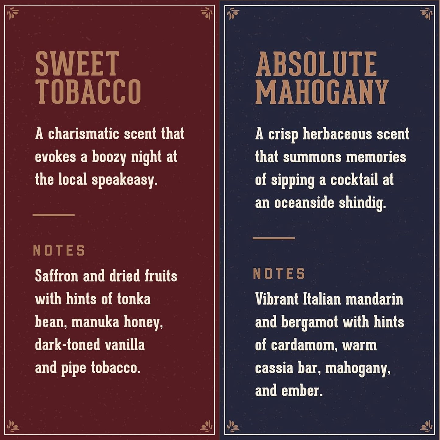 18.21 Man Made Sweet Tobacco & Absolute Mahogany Beard, Hair & Skin Oil 2-Set Bundle, All Hair & Skin Types for Men, Strengthens and Moisturizes in a Manly Aroma