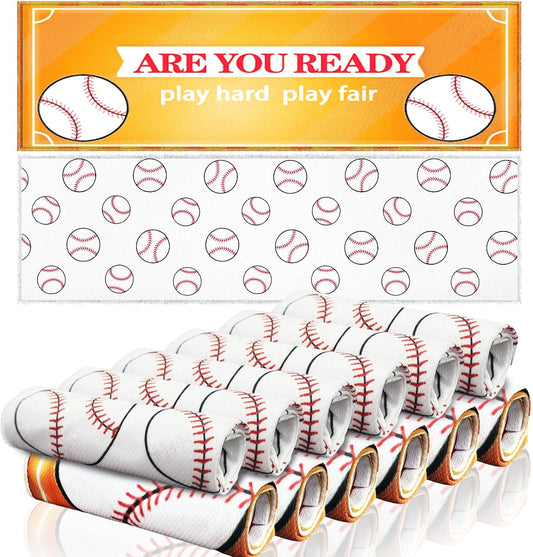 OPSO Softball Cooling Towel Set, 40 x 12 inches, 12 Pack, Microfiber Sports Towels for Baseball, Soccer, Golf LCE Towel Microfiber Sports Towels for Player (Softball 2)