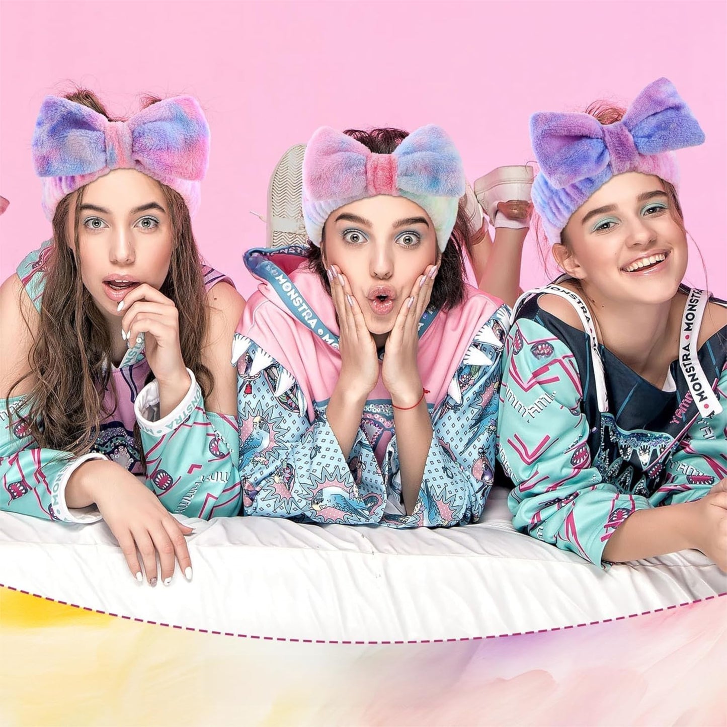 WSYUB Makeup&Skincare Headband, Spa Headband, Headbands for Washing Face, Stuffers for Teens Women, Bow Headbands for Girls Gifts