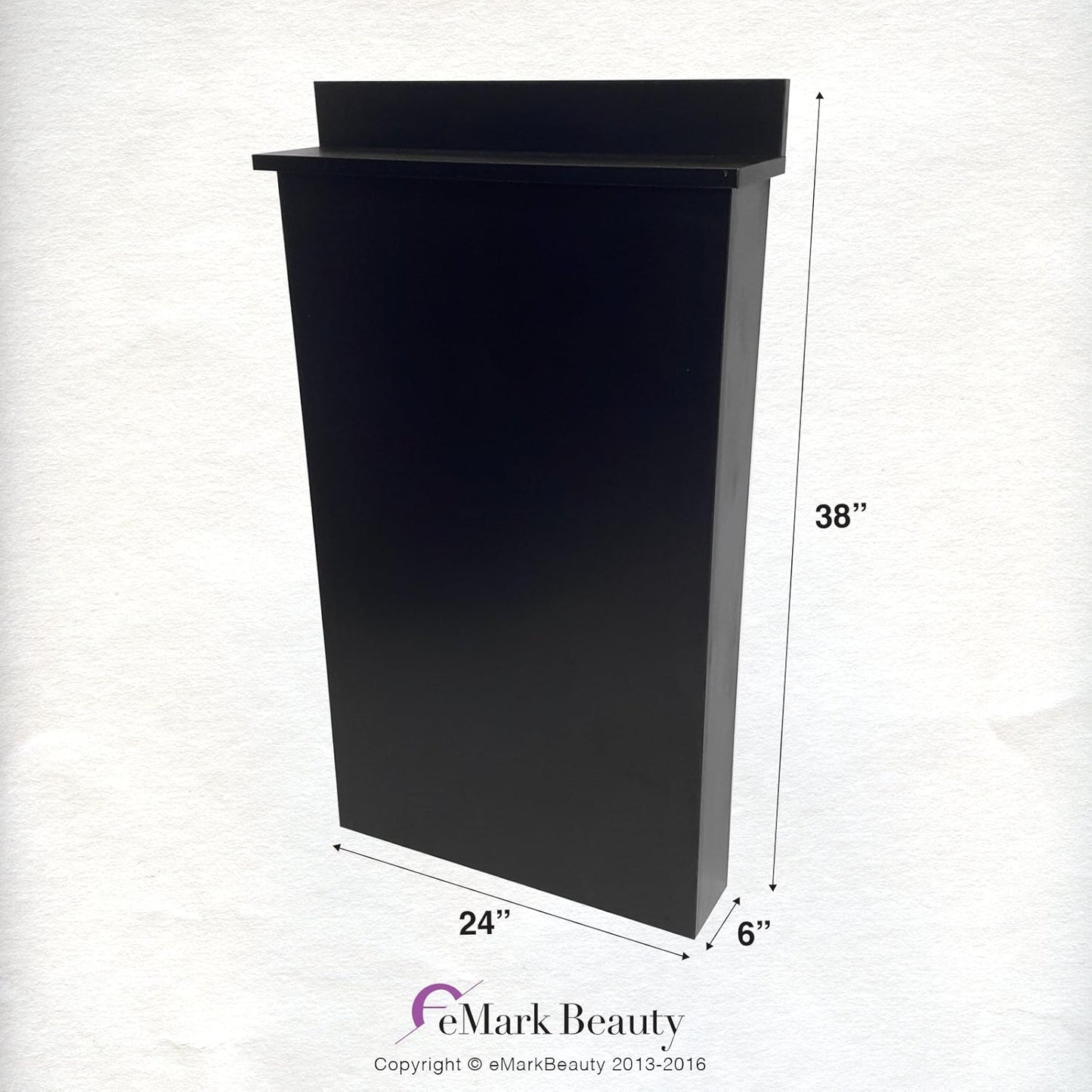 Shampoo Bowl Cabinet in Black for Beauty Salon Shampoo Bowl Wall Mounted Sink Front Mount 24 inches Wide by 38 inches High TLC-BC38