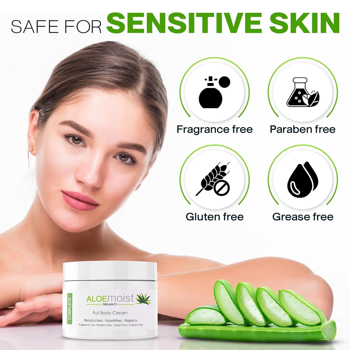 Organic Aloe Vera Lotion - Face & Body Moisturizing Cream with Natural Aloe Vera, Vitamin E Oil, Vitamin C, Retinol Cream, Shea Butter – Anti Aging Face Moisturizer for Women, Dry Skin (8 oz)