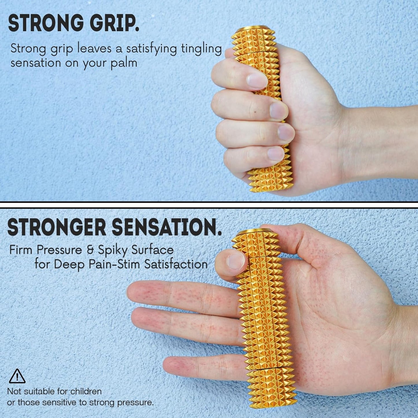 Fidget Roller Adults Teens Sensory Little Stim Gadget for Anxiety Relief Mild Ouchie,Desk Focus Tool Portable Hand Spinner Gifts Idea White Elephant Stocking Christmas(Gold,Compact Fit)