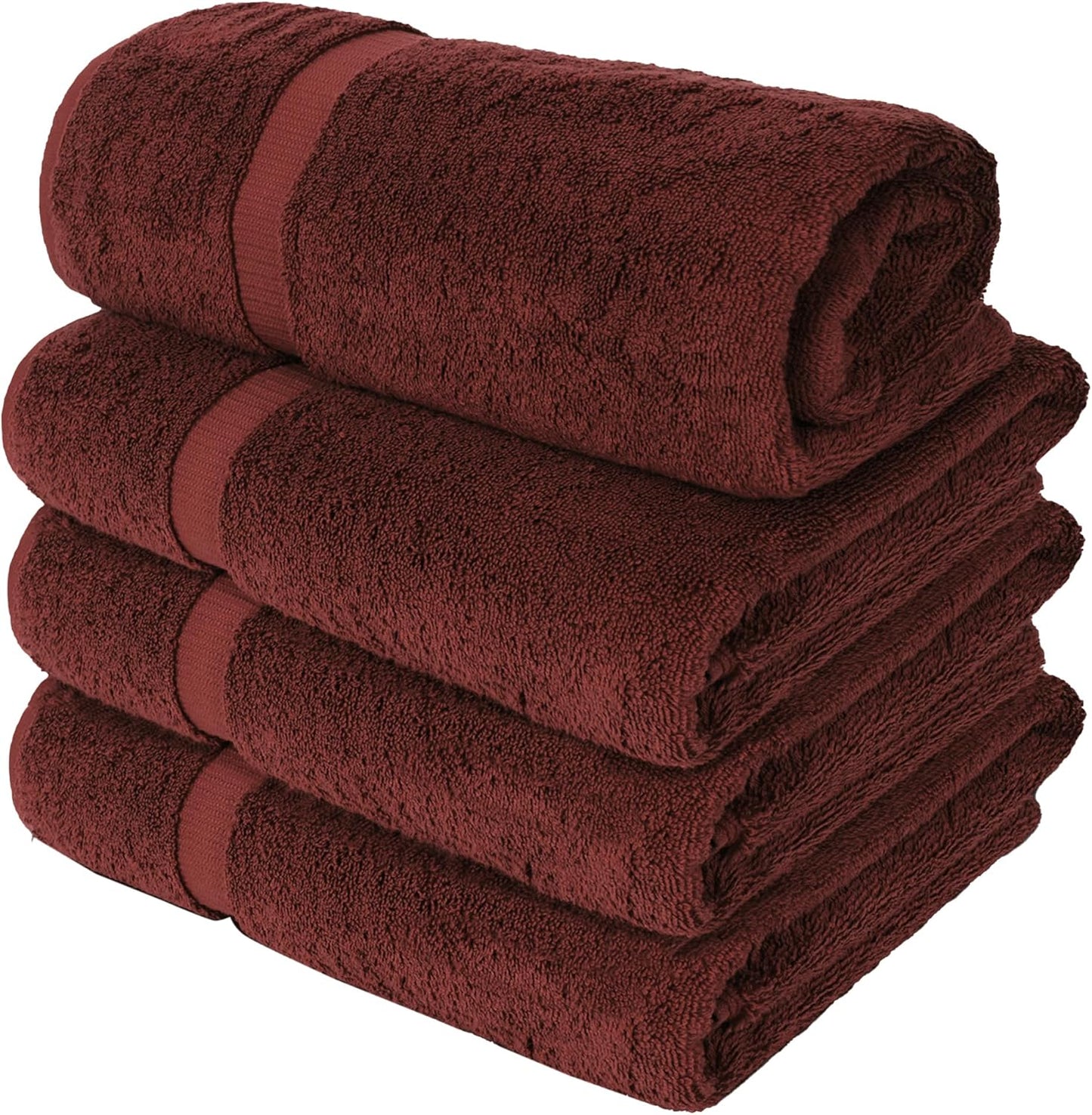 Chakir Turkish Linens | Hotel & Spa Quality 100% Cotton Luxury Turkish Towels | Soft & Absorbent (30x60 Inches Extra Large Bath Towels, Set of 4 - Cranberry)