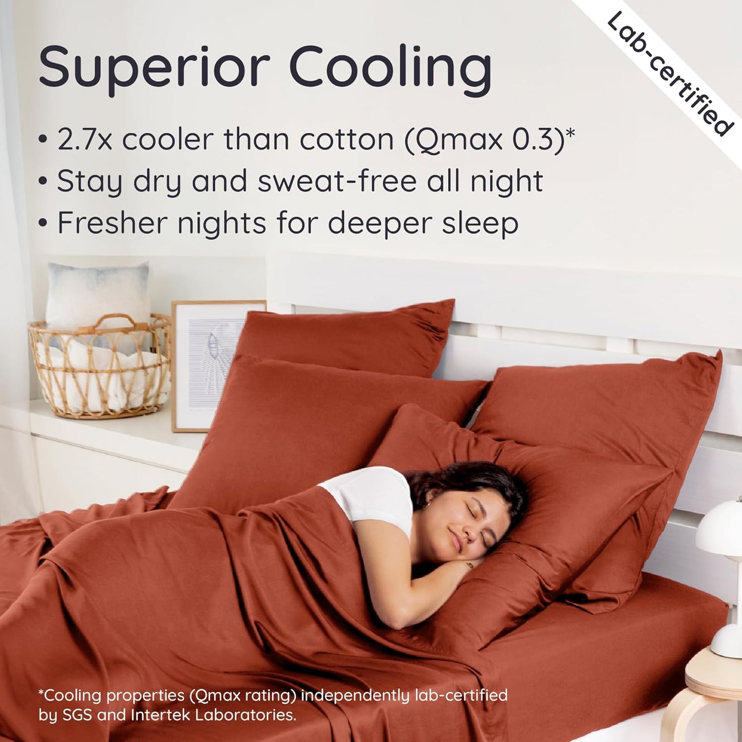 Bambaw 100% Viscose Derived from Bamboo Pillowcases Standard Size – Set of 2 Cooling Pillow Cases Standard Size, Breathable & Soft Pillow Case with Envelope Closure, Anti Acne Pillowcase (Terracotta)