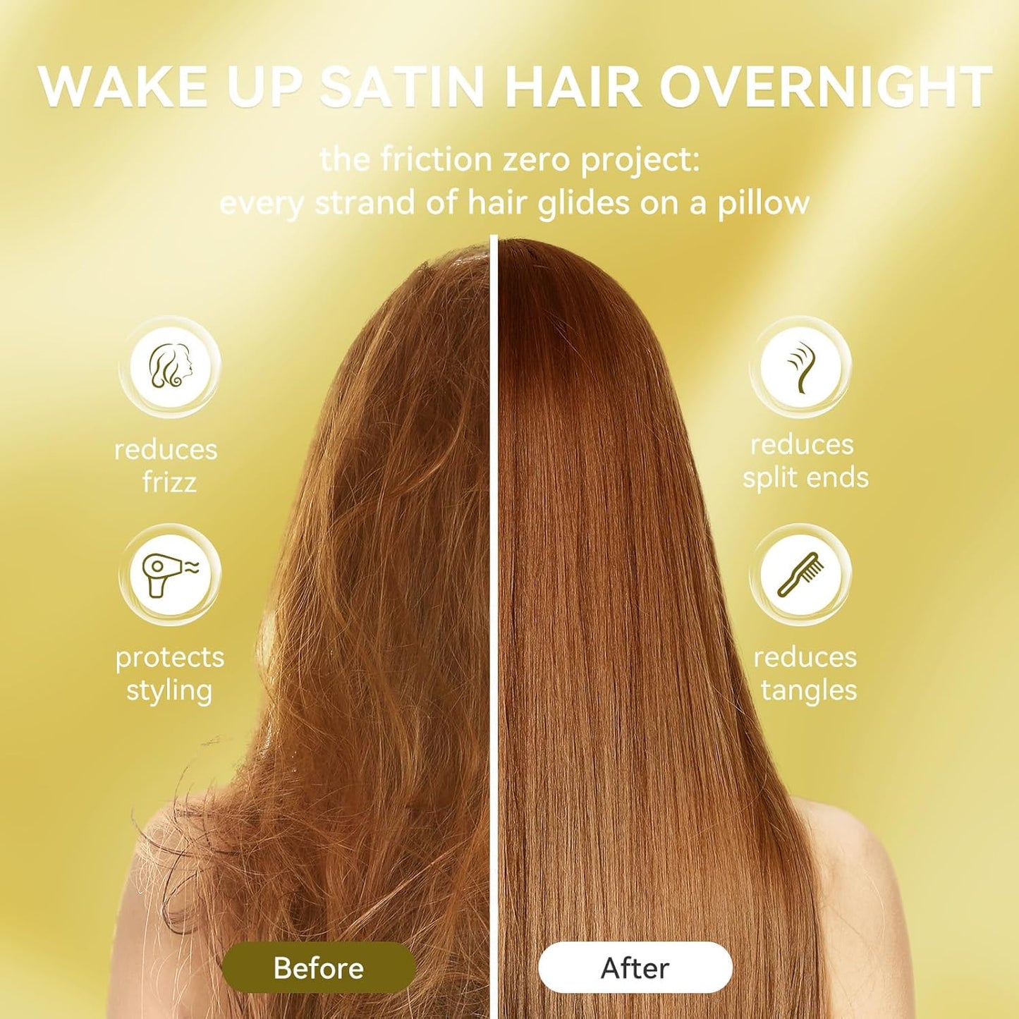 Tyfitb Satin Pillowcase Set for Hair & Skin Care – Cooling, Hypoallergenic, Anti-Frizz, Wrinkle-Free – Soft, Luxurious Pillowcases with Envelope Closure – 2-Pack, King Size 20x36, Gift-Ready