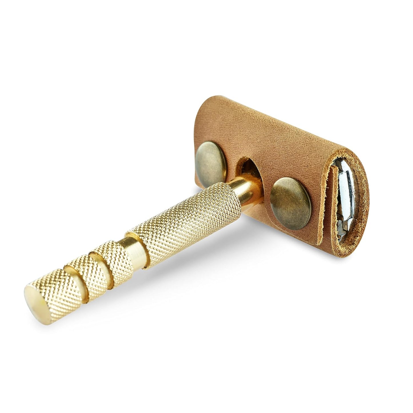 Safety Razor Head Protecting Leather Cover, Genuine Cowhide Leather Double Edge Safety Razor Case Accessories for Travel, Butterfly Razor Case (Vintage Brown)