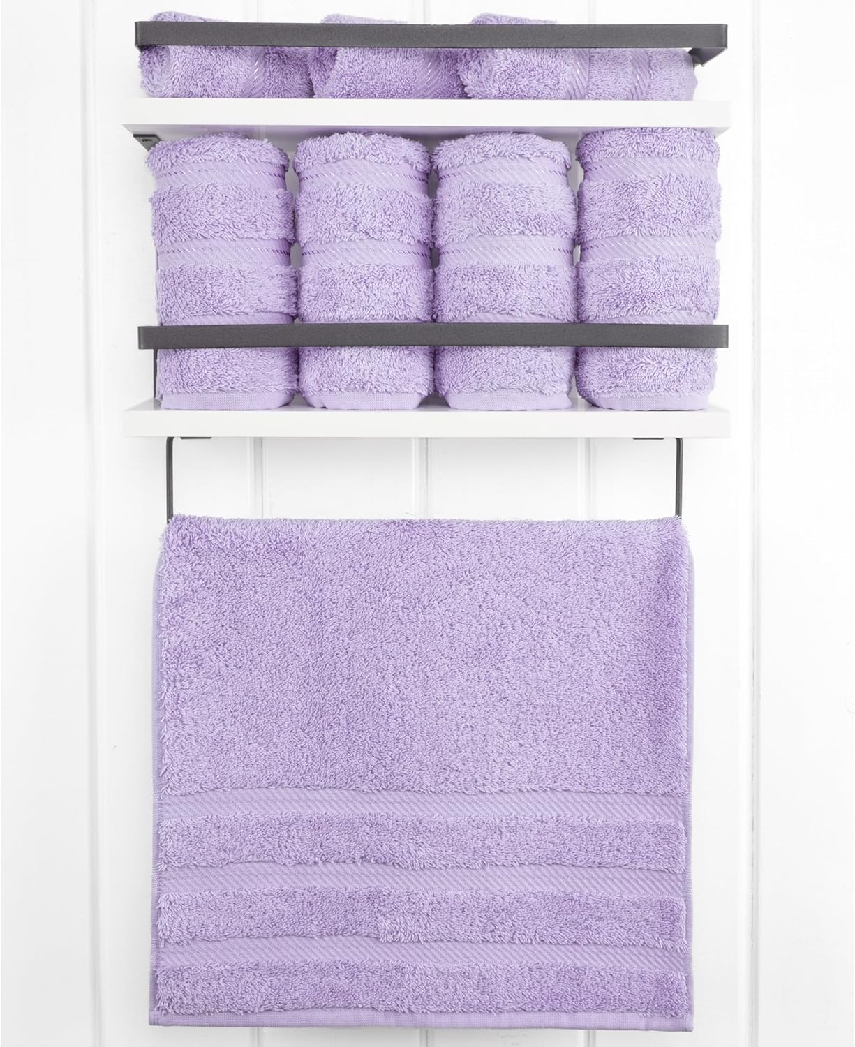 American Soft Linen Luxury Hand Towels for Bathroom, 600 GSM 100% Cotton Turkish 4 Piece Hand Towel Set, 600 GSM Hand Face Towels for Kitchen, Lilac Hand Towels