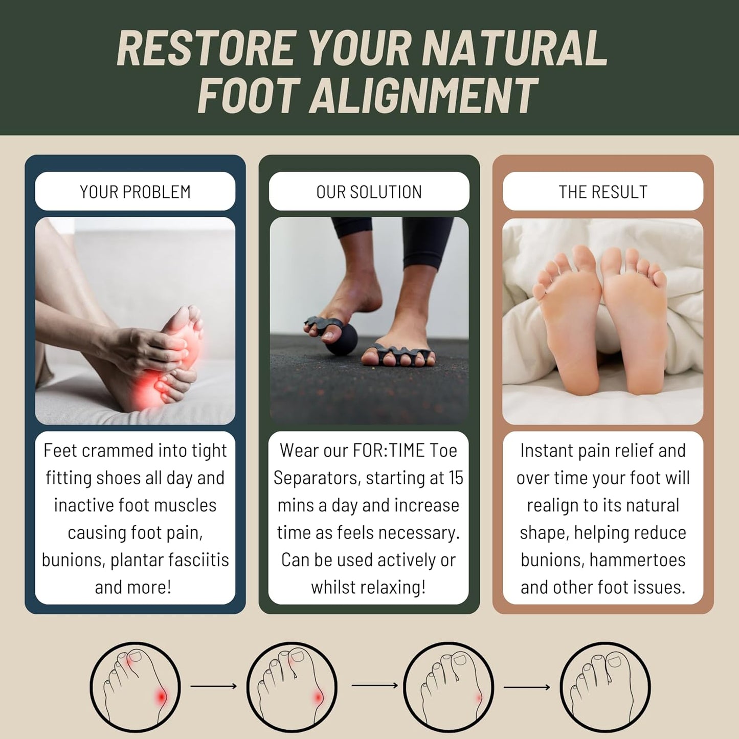 Toe Spacers - Bunion Corrector for Women & Men, Toe Separators for Women, Toe Spacers Men, Hammer Toe Straightener, Bunion Relief, 1 Pair Silicone Gel Toe Separators (Black, 1)