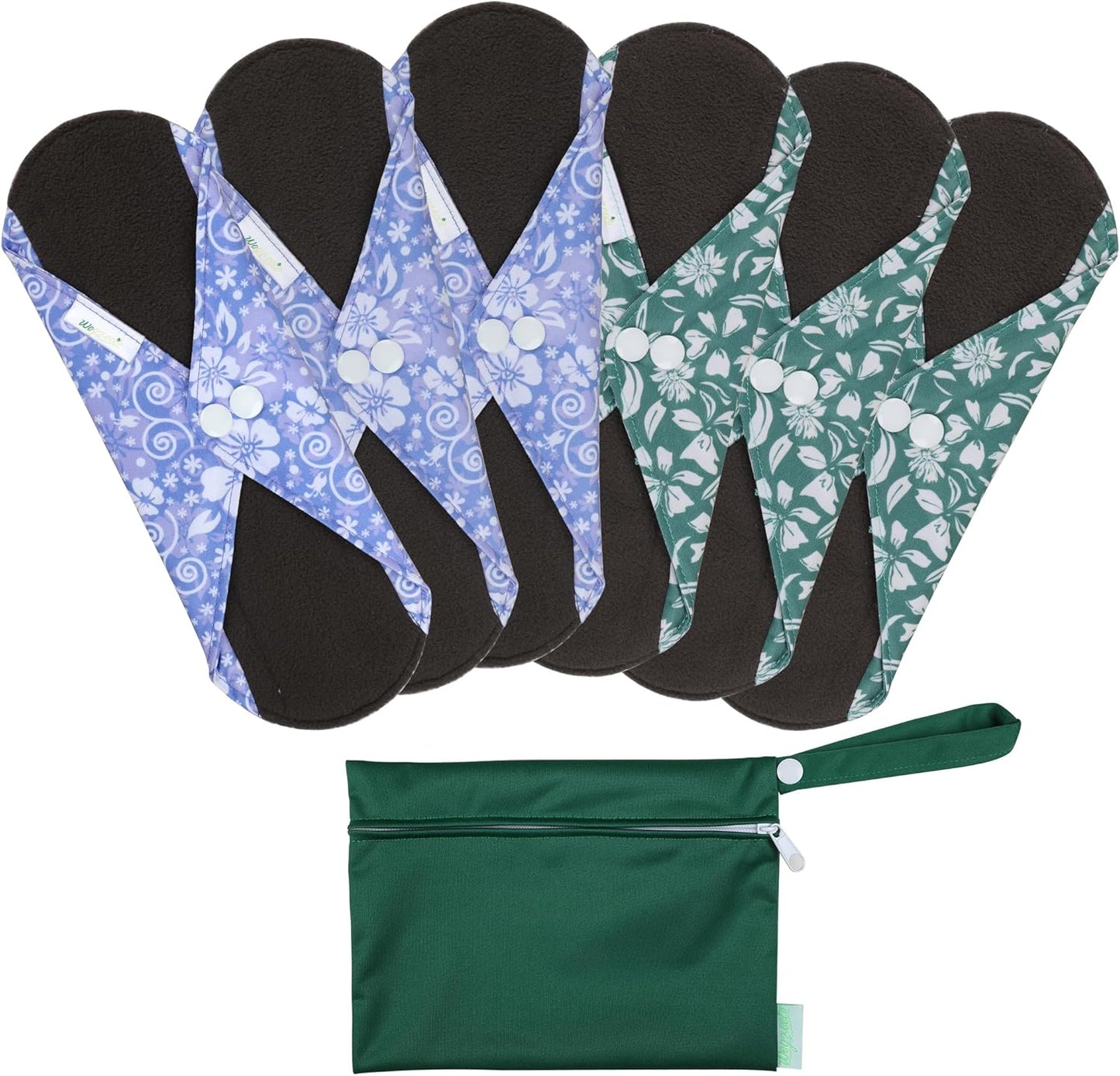 wegreeco Reusable Sanitary Pads - Cloth Sanitary Pads | Light Incontinence Pads | Reusable Menstrual Pads - 1 Cloth Mini Wet Bag (in Full Bloom Flower, Small)