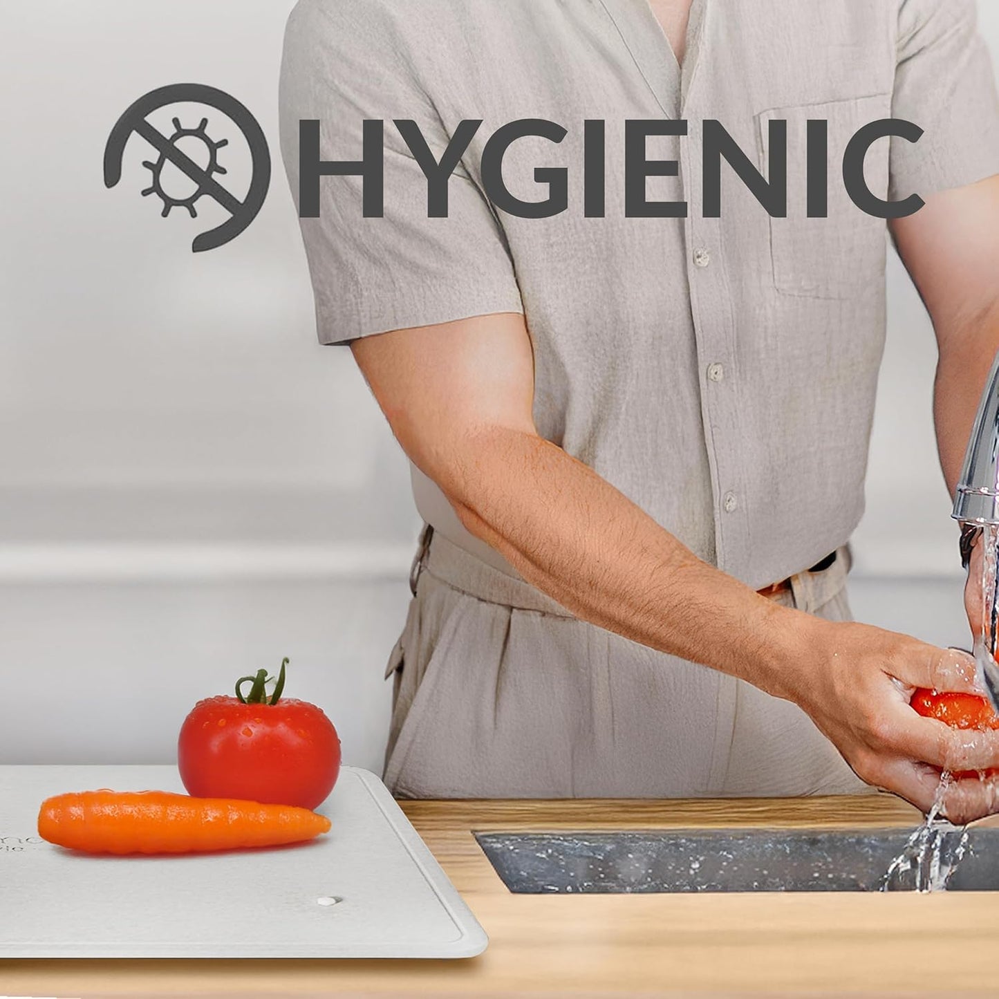 Momo Lifestyle Stone Dish Drying Mat DryPad 19.7" X 15.7" Misty Gray, Large Stone Drying Mat for Kitchen Counter, Fits Various Dish Racks, Zero Rust