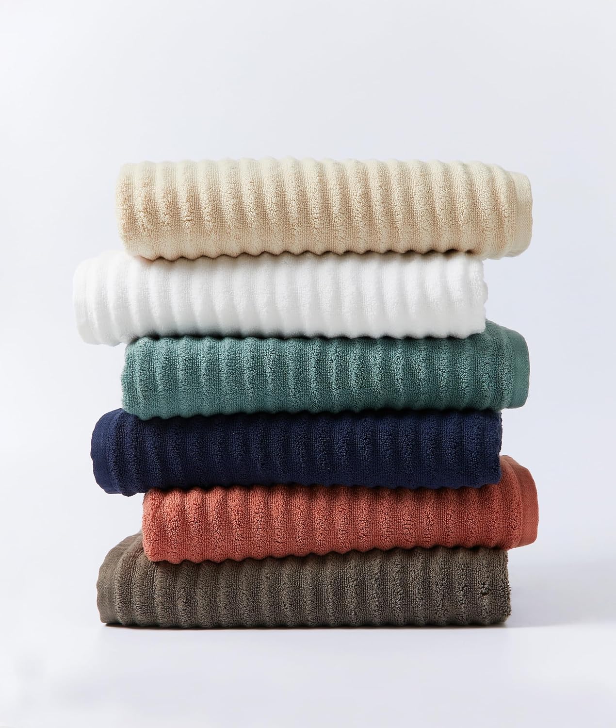 Blue Loom Ribbed Bath Sheet & Towel, 100% Cotton 600 GSM, Soft Absorbent Durable Quick Drying Bath Sheet & Bath Towel Set for Bathroom - Mason Set of 2 Navy (65" x 45" & 58" x 30")