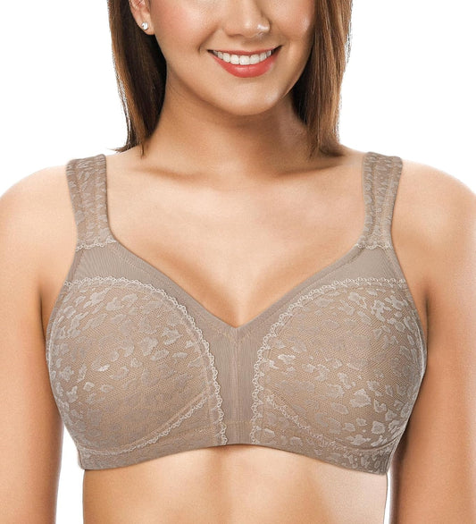 ZeroBound Women's Minimizer Bras Comfort Cushion Strap Wirefree Full Coverage Large Bust Non-Padded Bra