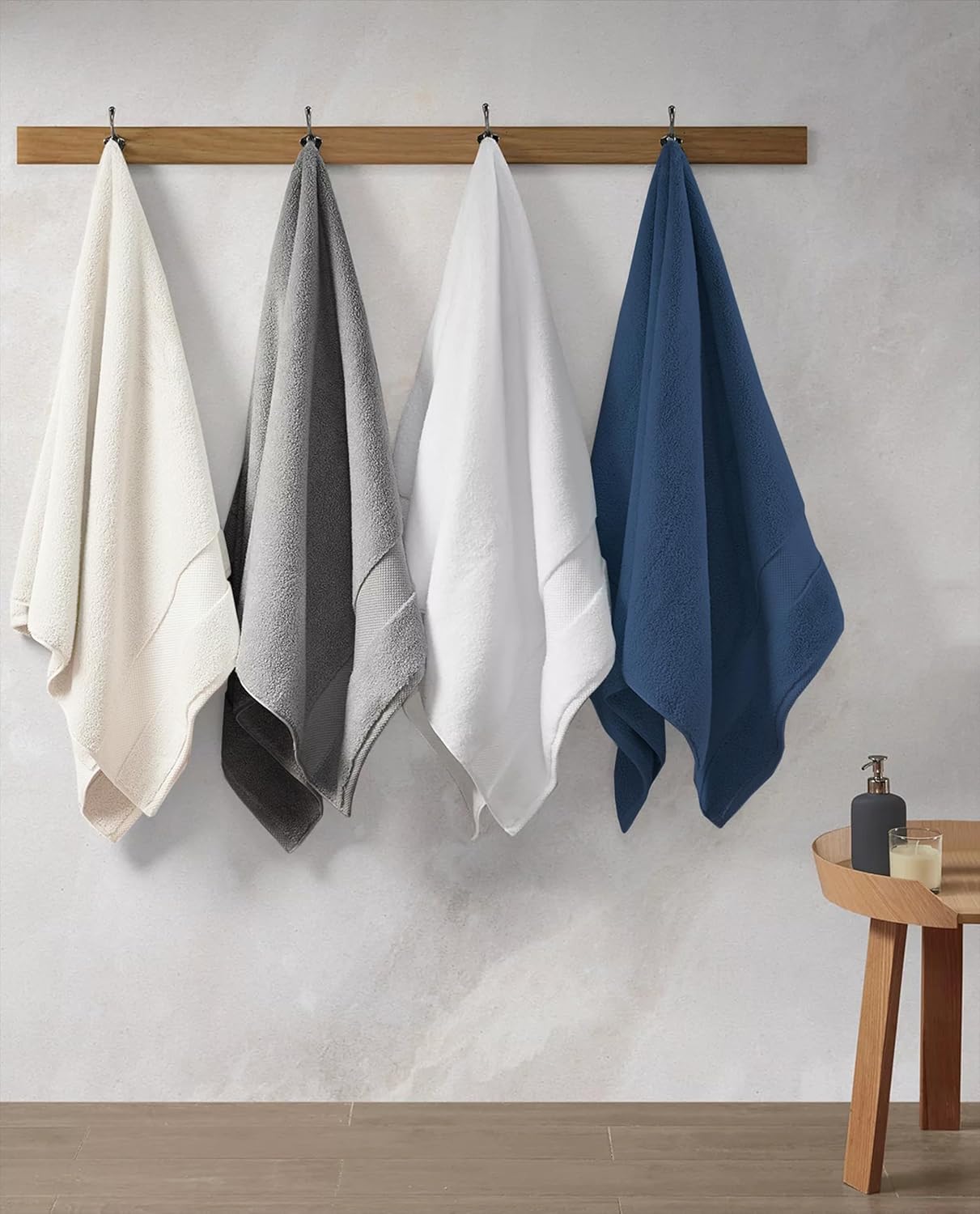 Delara 100% Organic Cotton Towels 650 GSM Plush Feather Touch Quick Dry Bath Sheet, Pack of 3 GOTS Certified, Oeko-Tex Green Certified, Organic Cotton Bath Sheet, 36"X70"