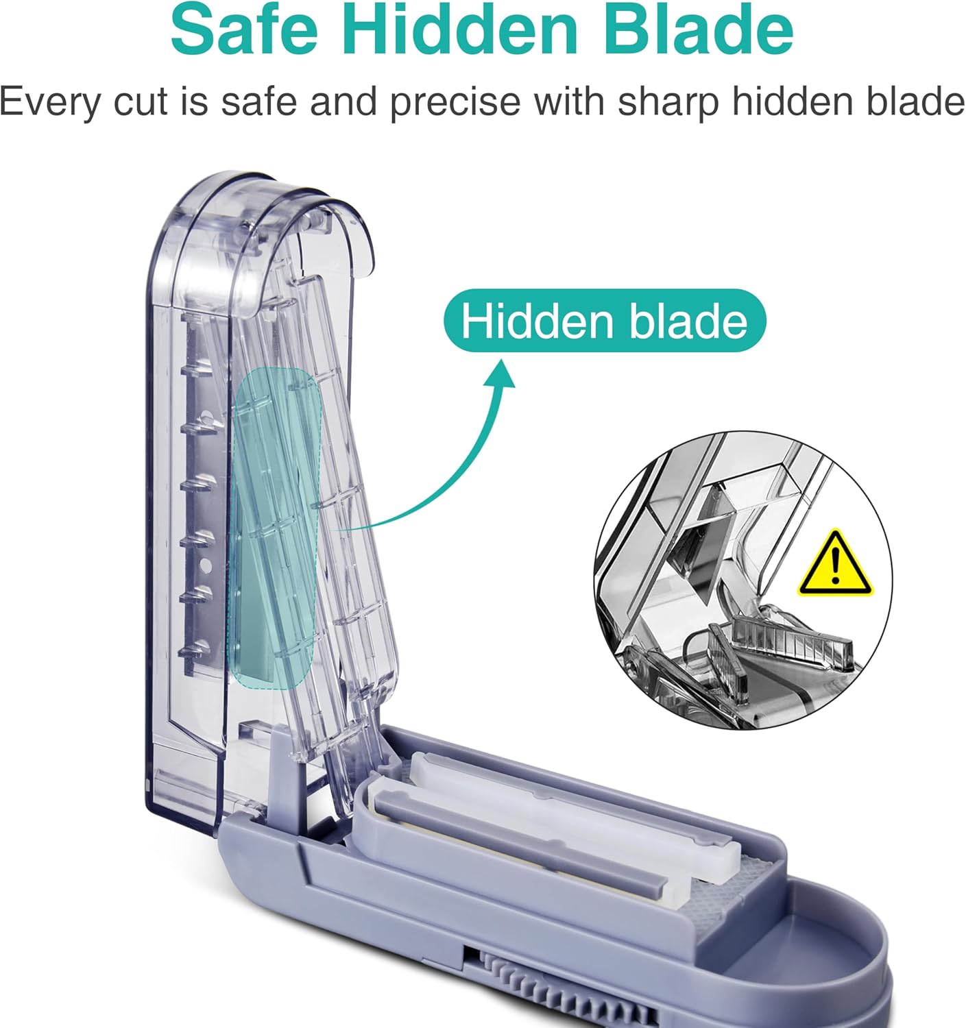 Fullicon Multiple Pill Cutter - Adjustable for Small Pills With Accurate Alignment, Stainless Steel Cutting Blade & Guard, Splitter With Free Brush & Box (Grey)