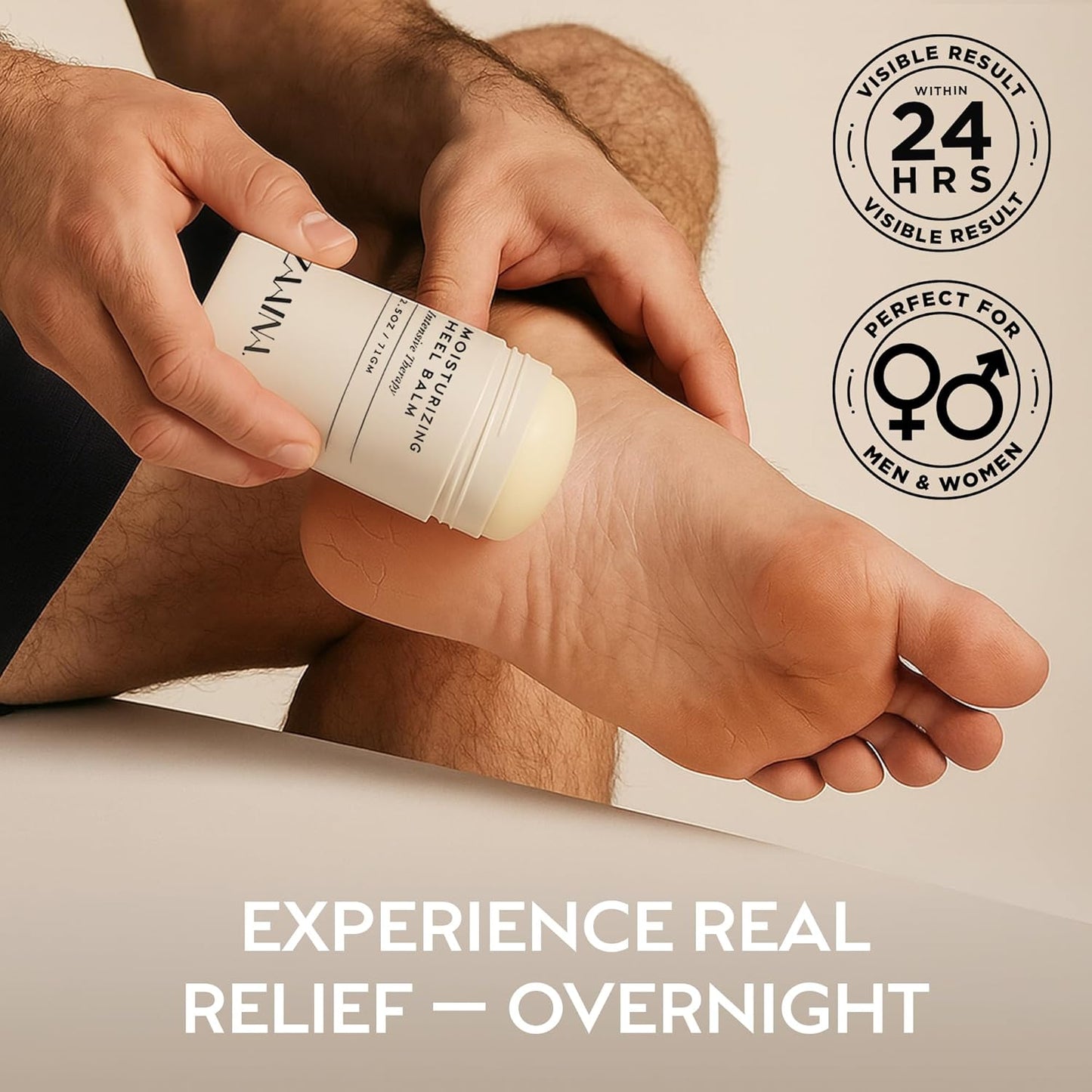 ZAAINA Intensive Heel Balm Stick for Cracked Heels – Natural Foot Balm for Dry Feet, Calluses & Rough Skin – Moisturizing Heel Softener with Shea Butter, Tea Tree & Peppermint – 2.5oz Twist-Up Tube