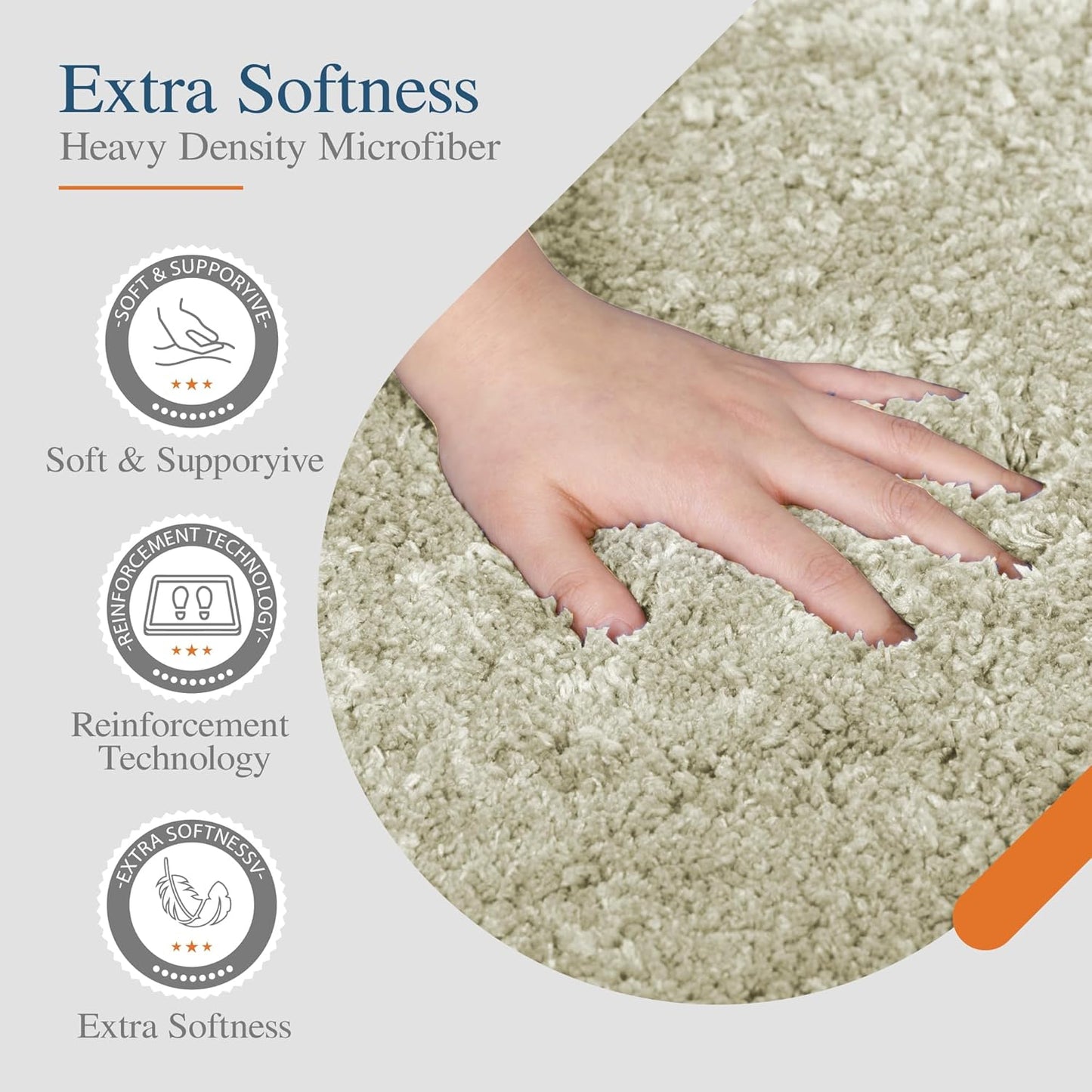 Walensee Large Bathroom Rug (24 x 72, Light Tan) Extra Soft and Absorbent Shaggy Bath Rug Machine Washable Microfiber Bath Mat Non Slip Bath Mat, Luxury Bathroom Floor Mats