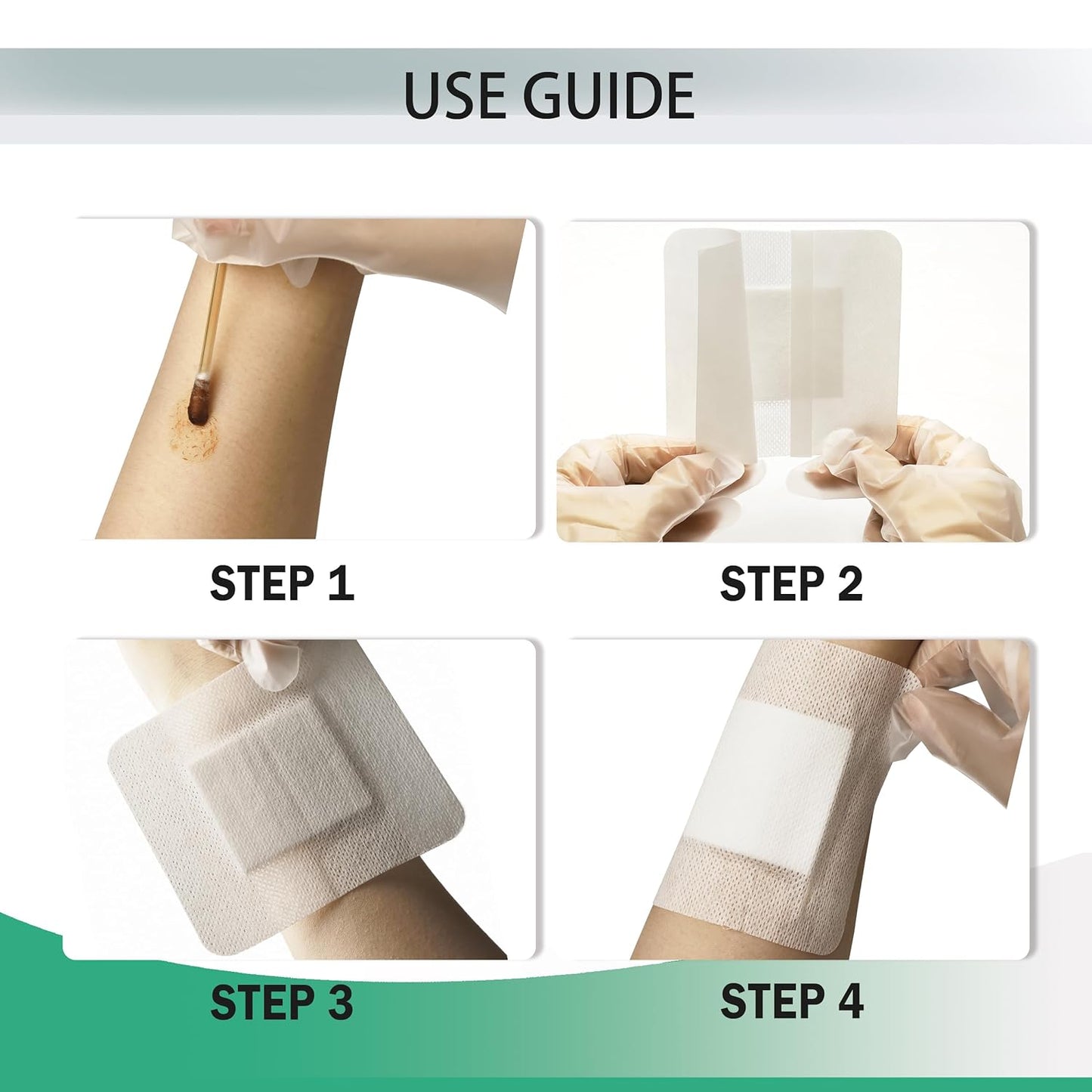 6X6 Inches Sterile Adhesive Island Wound Dressing Bandages - Extra Large Non Woven Cover with Bordered Gauze Pads, 25 Individually Pack, High Absorbent, Medical Grade by QICHUANG(6X6 INCHES - C25)